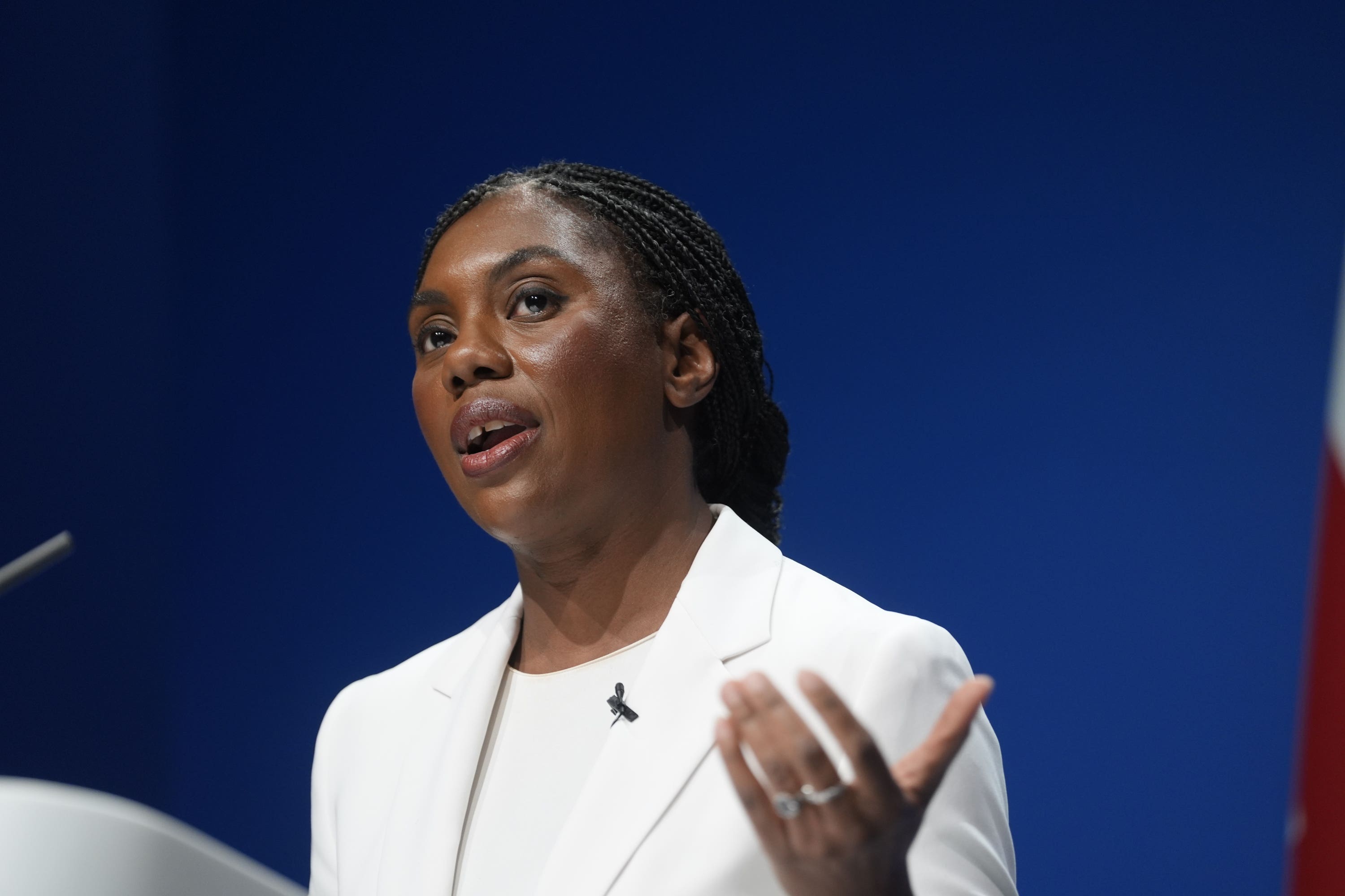 A poll of Tory members found 50 per cent think Kemi Badenoch shouldn’t stay in place when the country next goes to the polls