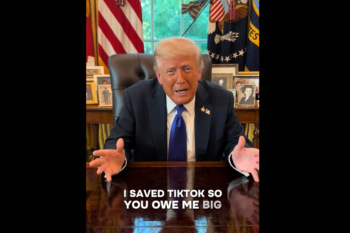 Donald Trump makes his return to TikTok in a video on Monday October 6, 2025 — his first since the 2024 election