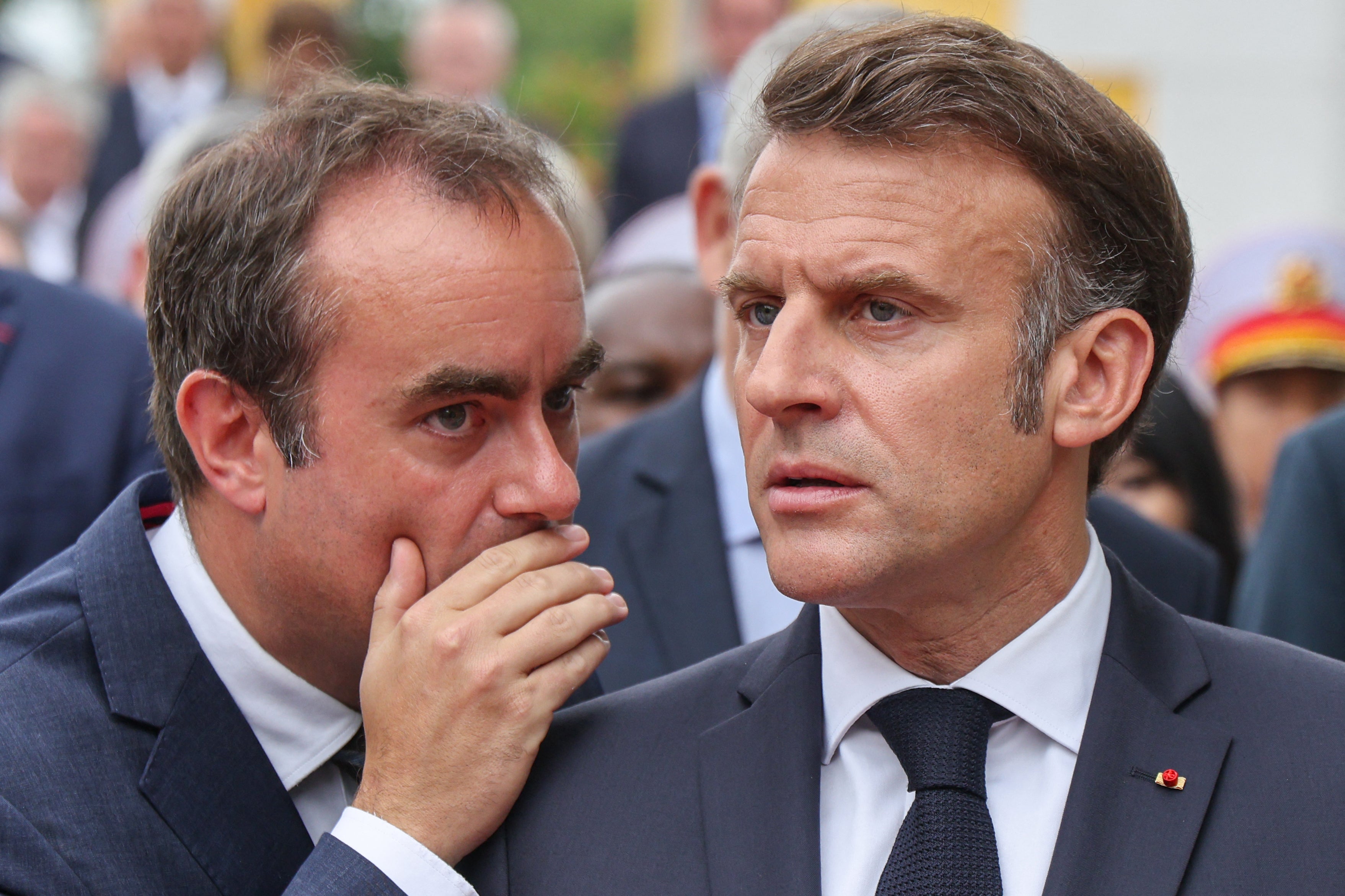 Macron (right) named his ally, Lecornu (left), as prime minister last month despite growing presslre from the hard Left and hard right to shift policy