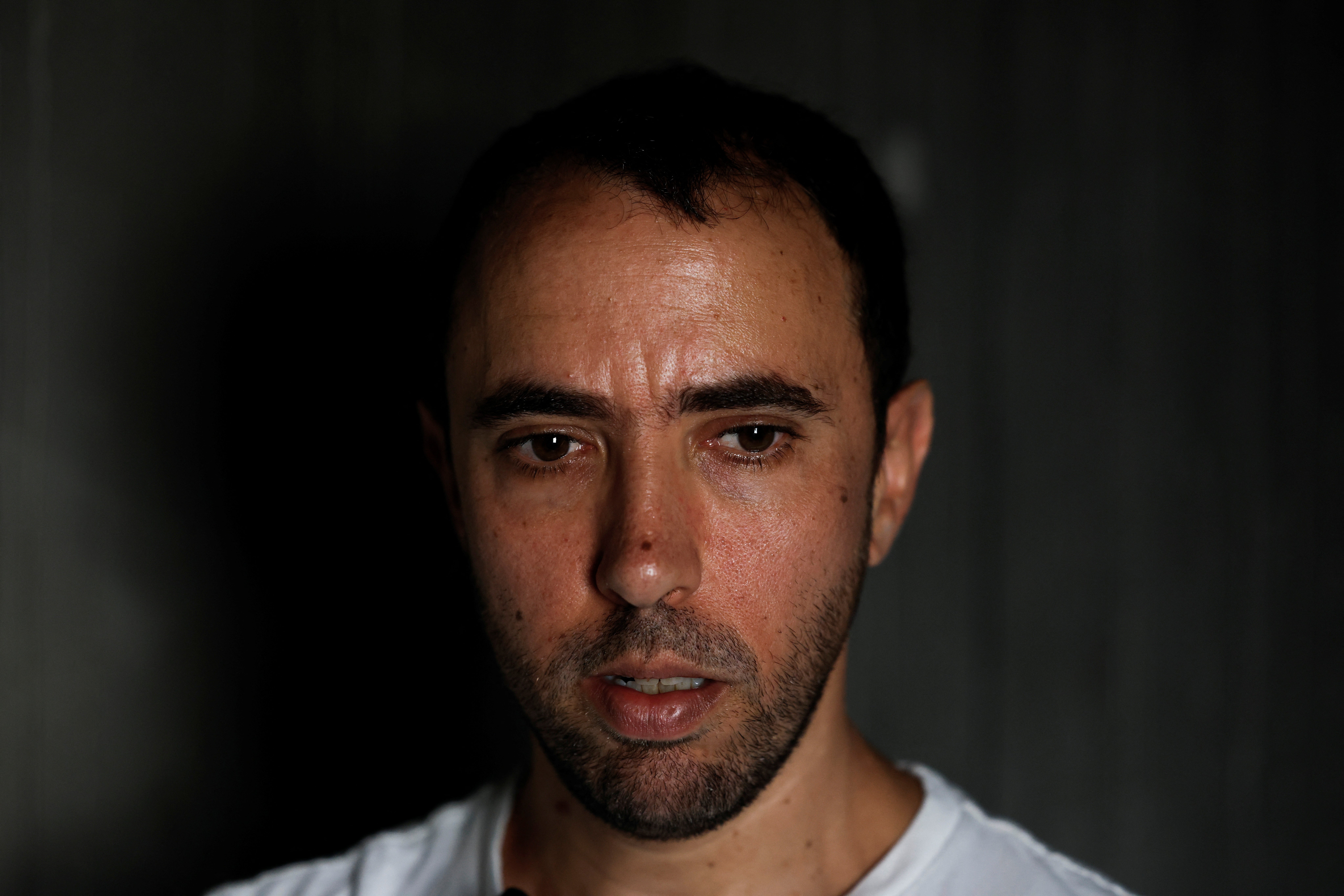 Tal Shoham, a former hostage who was kidnapped by Hamas on October 7, 2023, with his wife and two children