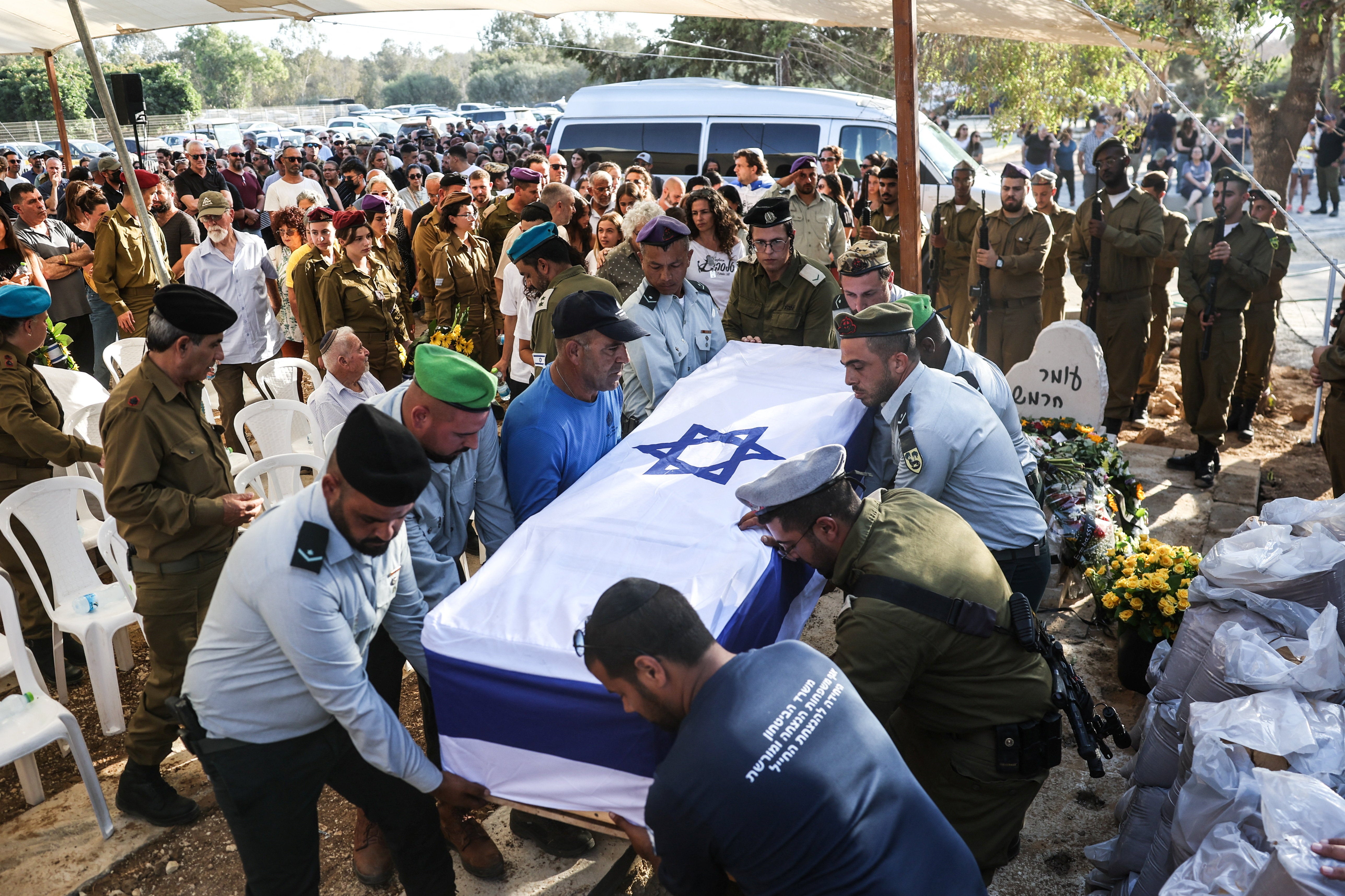 Family and friends attend a memorial for Tal Eilon, who was killed in the deadly October 7 attack