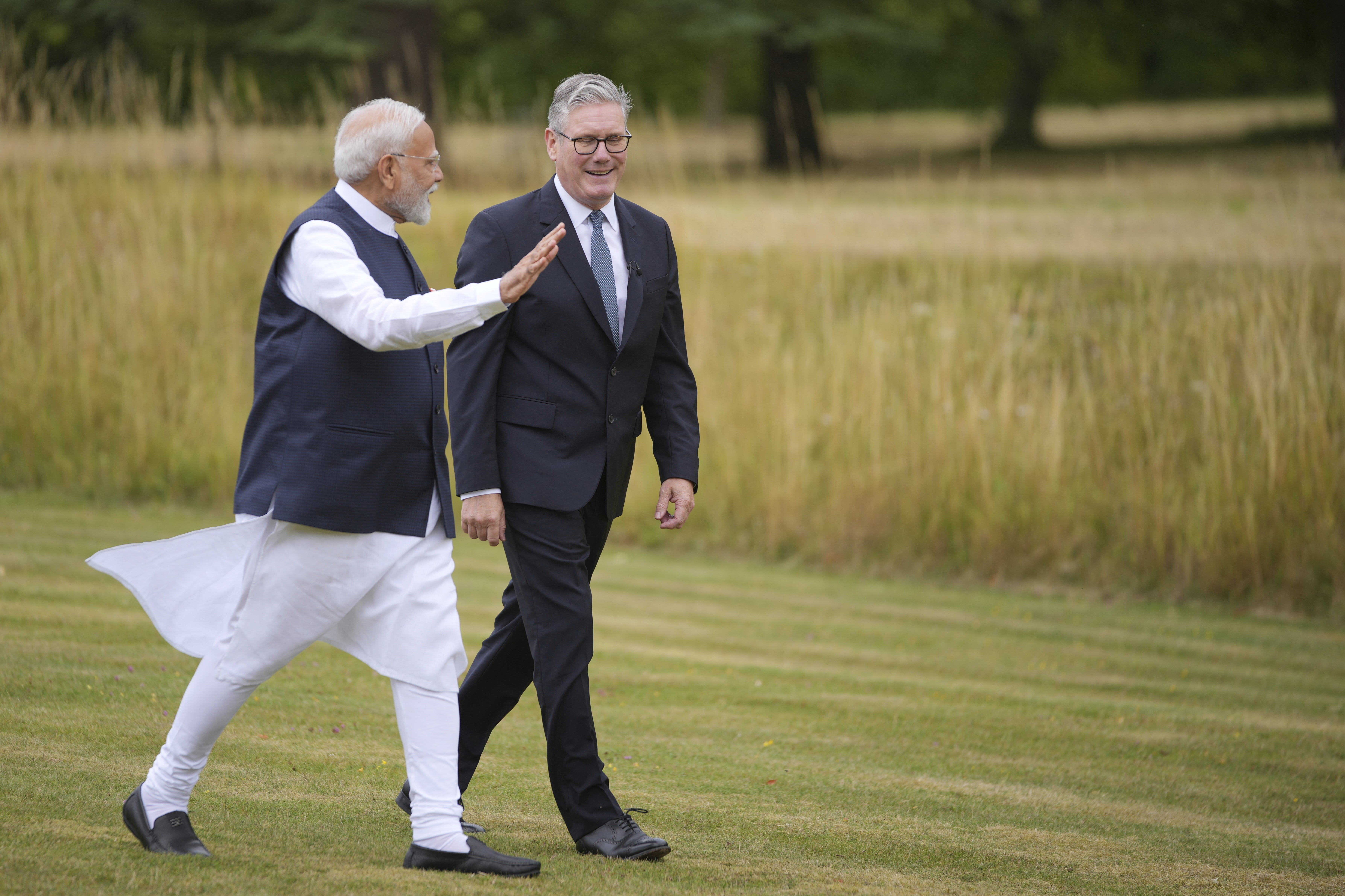 Keir Starmer with Narendra Modi
