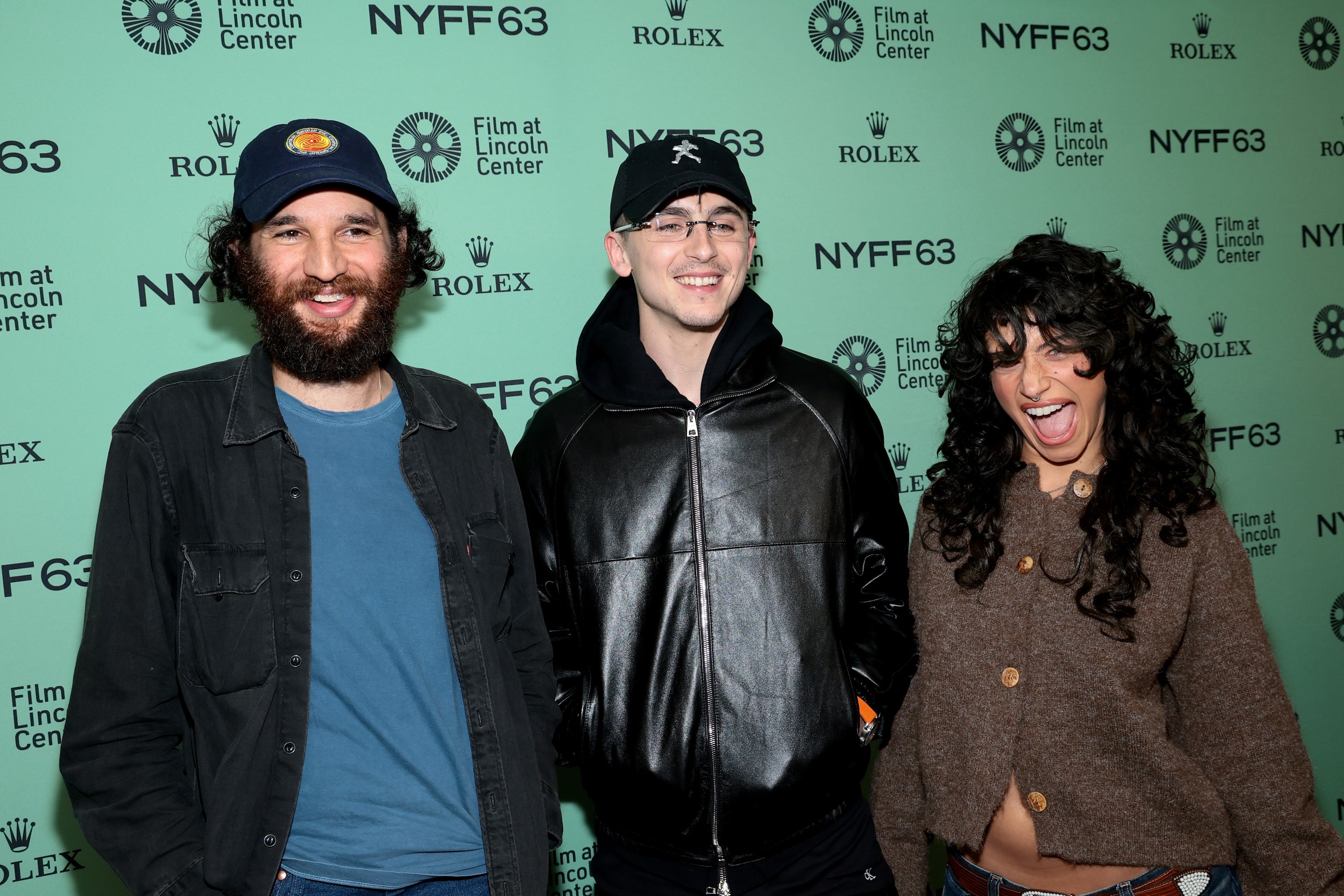 Josh Safdie, Timothée Chalamet and Odessa A'zion appeared at the premiere for ‘Marty Supreme’ at the New York Film Festival