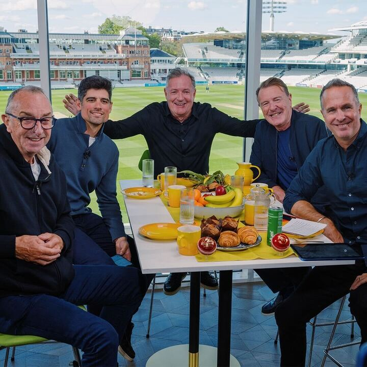 Piers Morgan joined podcast ‘The Overlap’ and Betfair’s ‘Stick to Cricket’ show alongside Alastair Cook, Michael Vaughan, Phil Tufnell and David ‘Bumble’ Lloyd