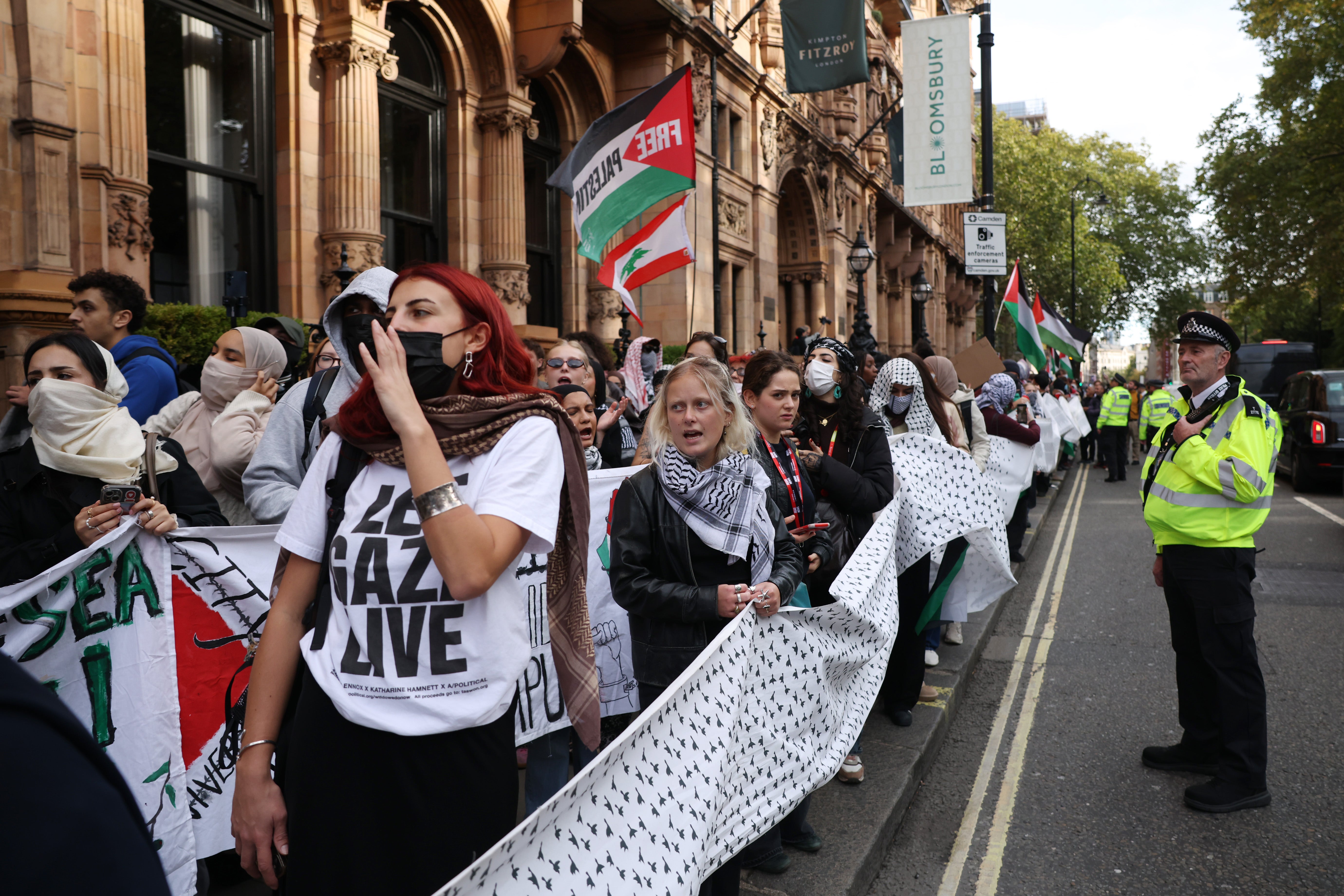 Protesters from a number of London universities attend a pro-Palestine demonstration on October 7, 2025 in London, EnglandPalestine. (Photo by Dan Kitwood/Getty Images)