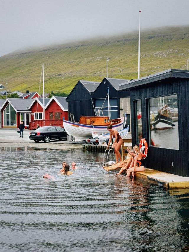 <p>Suanadypp spa bobs in the harbour of Glyvrar village</p>