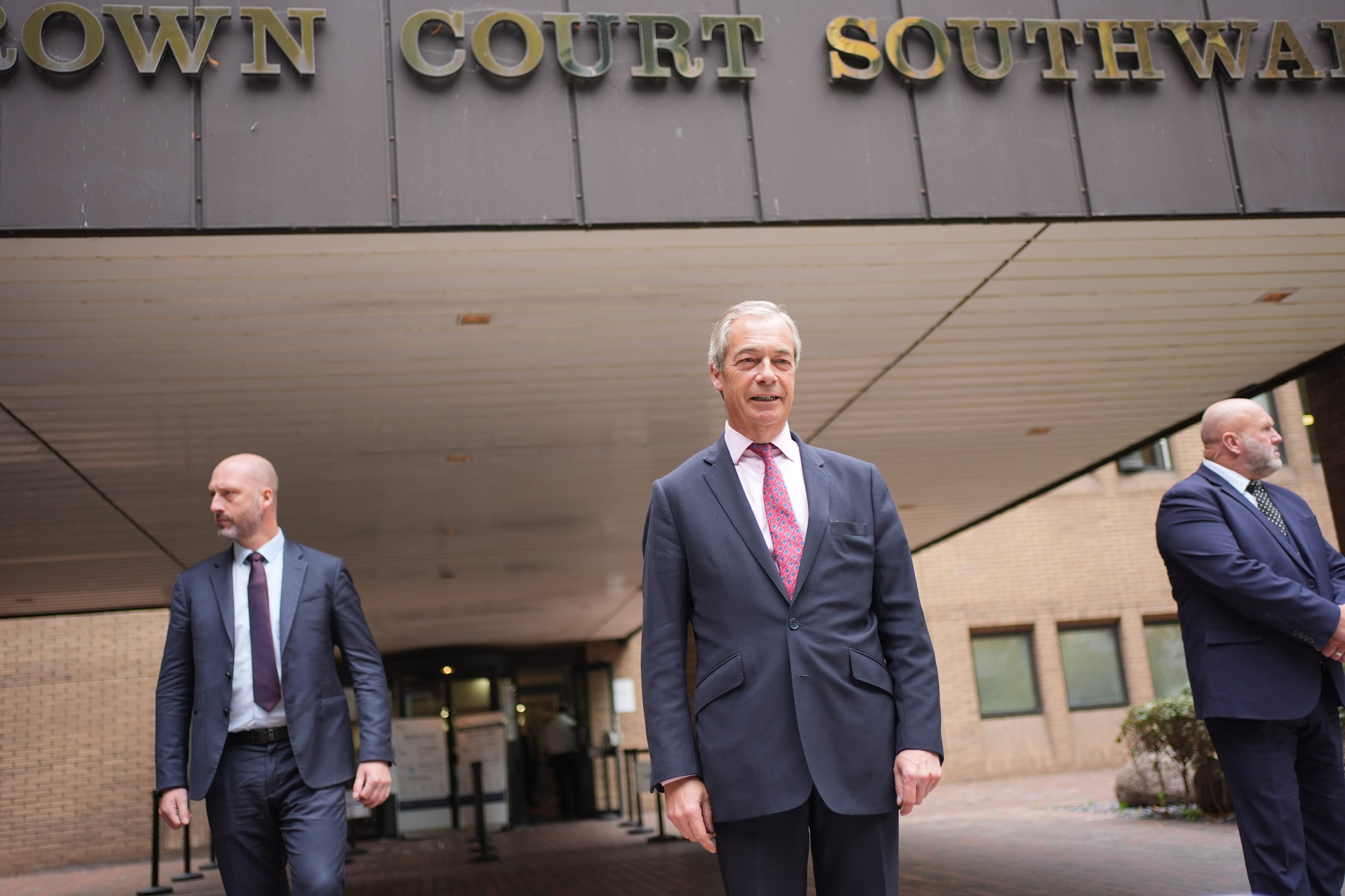 Nigel Farage told Southwark Crown Court he was genuinely worried about the ‘pretty chilling’ video