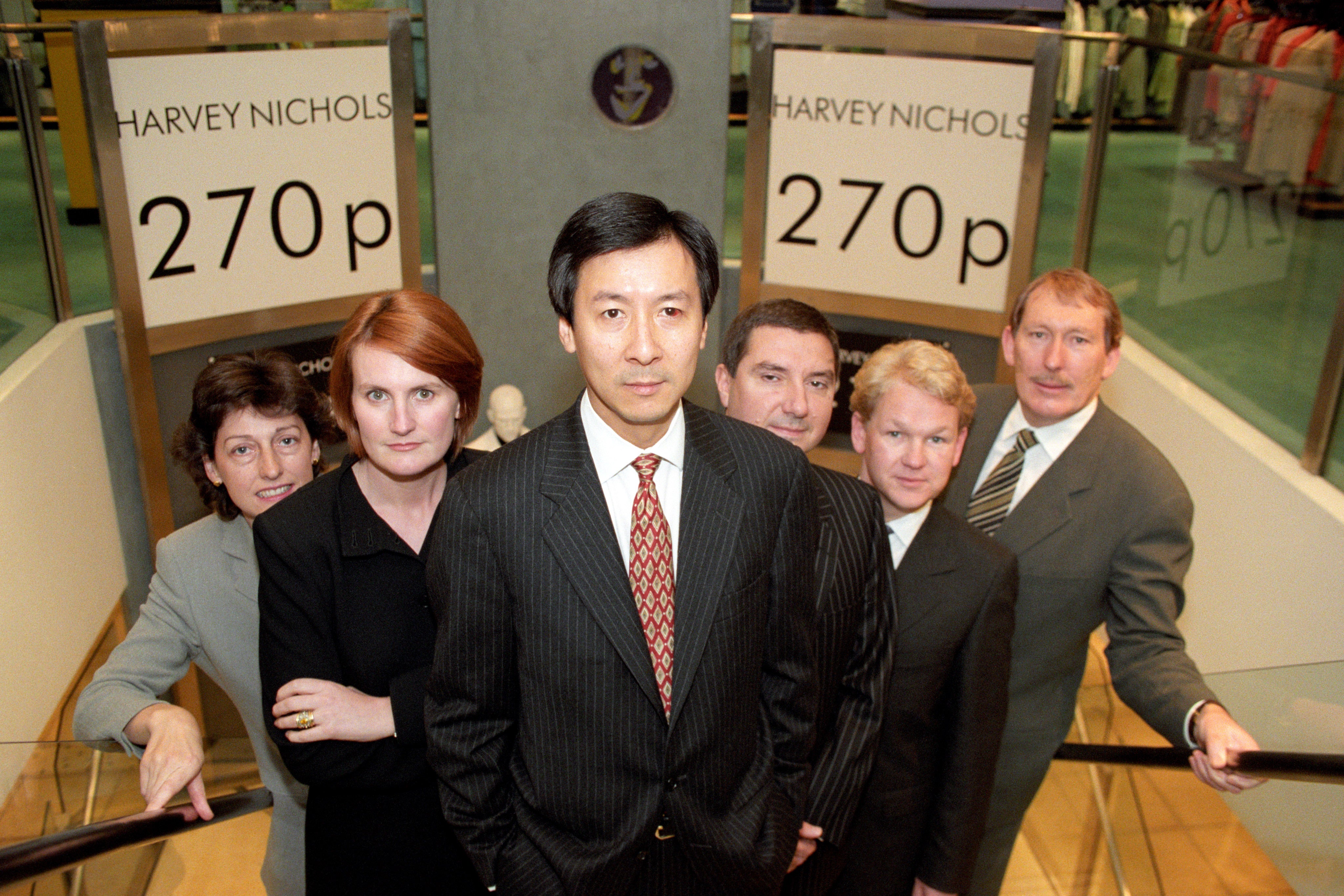 Portas (pictured second left in 1997) helped establish Harvey Nichols as one of the prestige names in UK retail