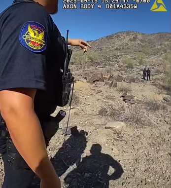Bodycam footage shows the officers climbing the mountain searching for the woman