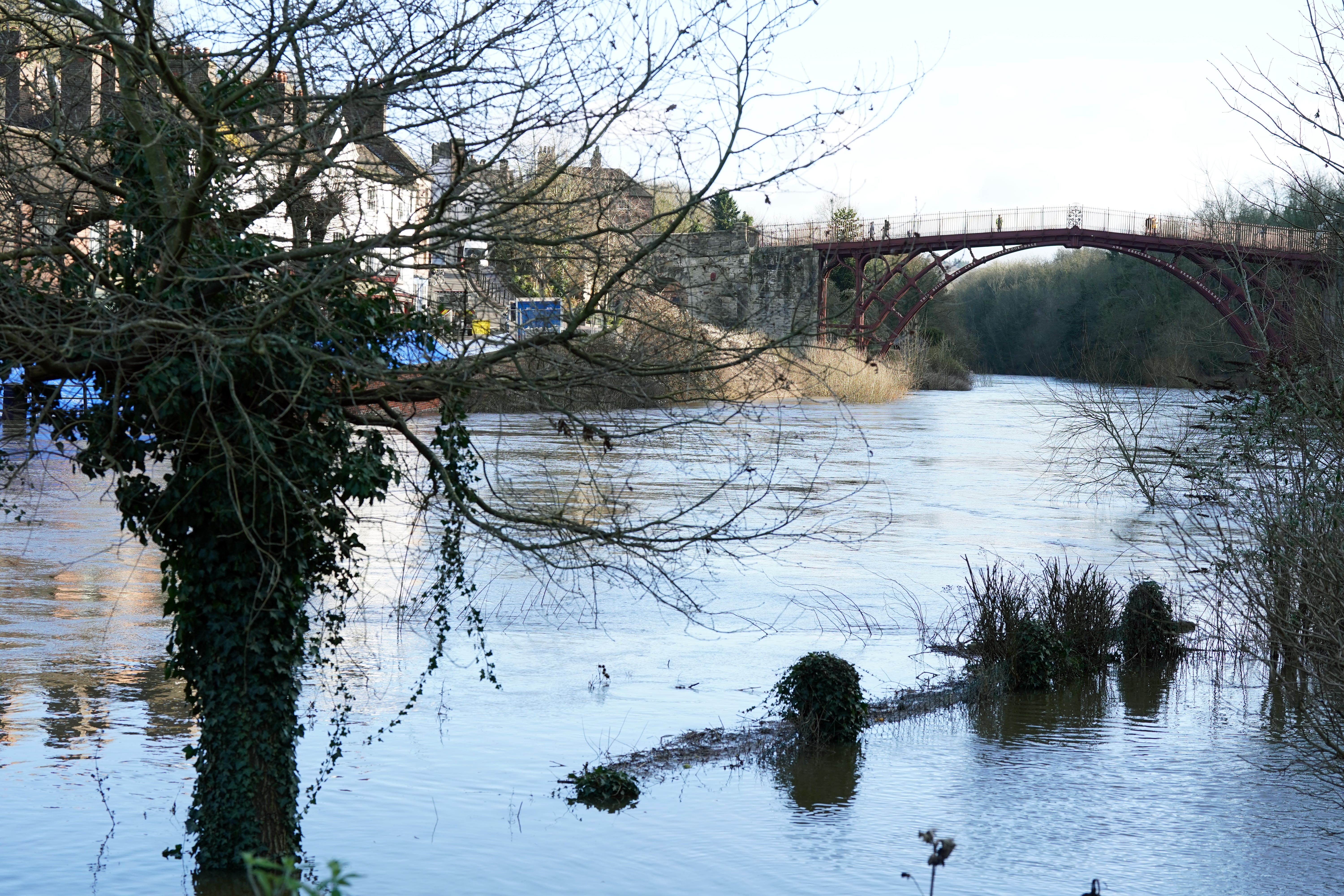 A flooded Garden along the swollen River Severn (Nick Potts/PA)