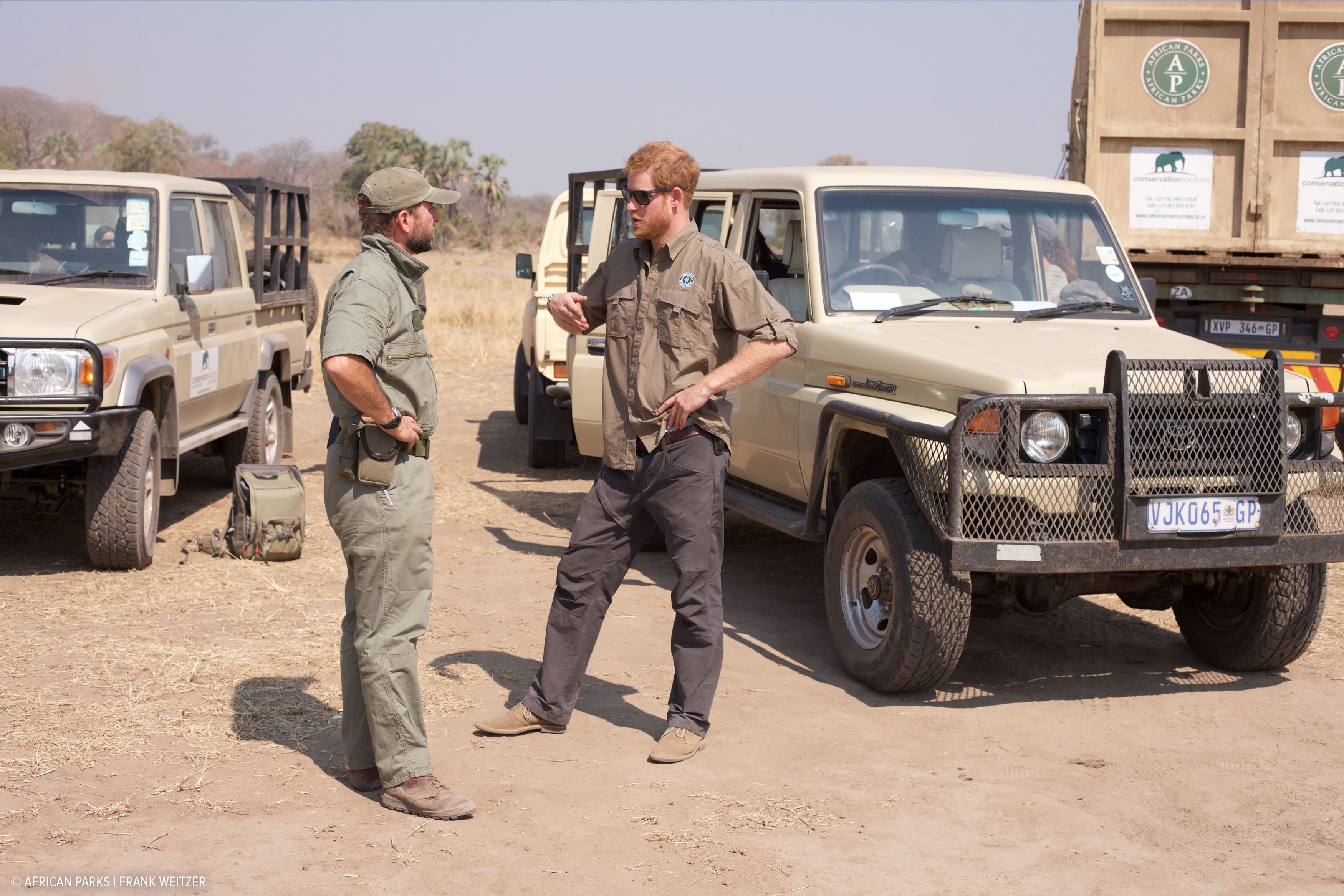 Prince Harry pictured working with African Parks in 2016