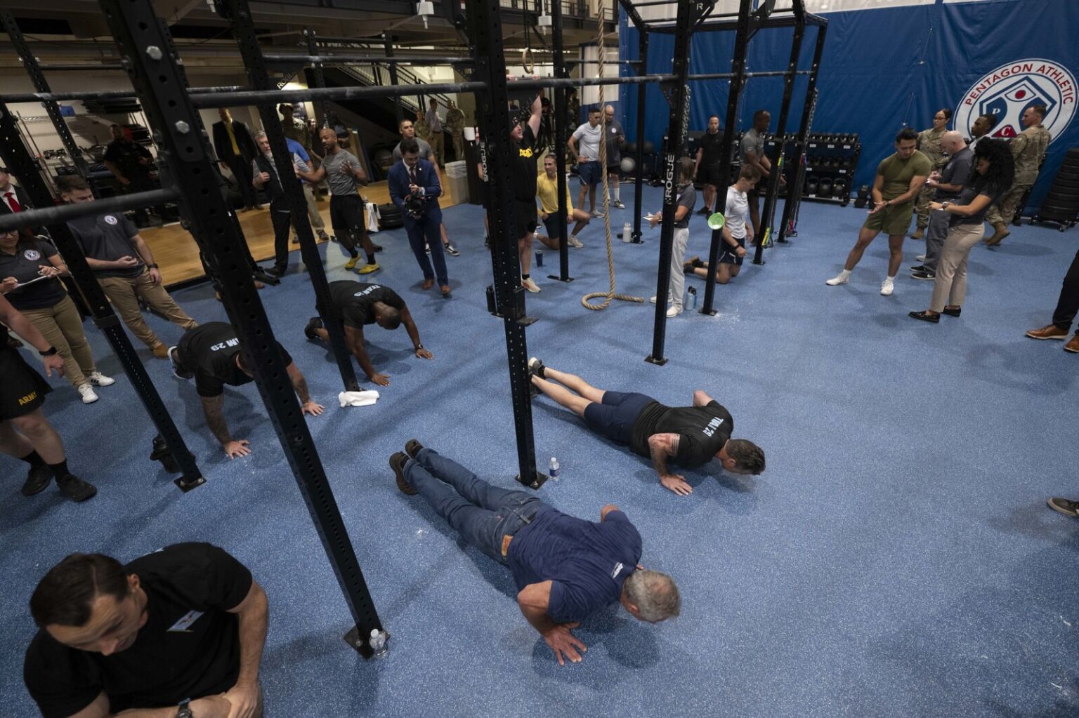 Defense Secretary Pete Hegseth and Health and Human Services Secretary Robert F. Kennedy Jr. participated in a military fitness challenge in August