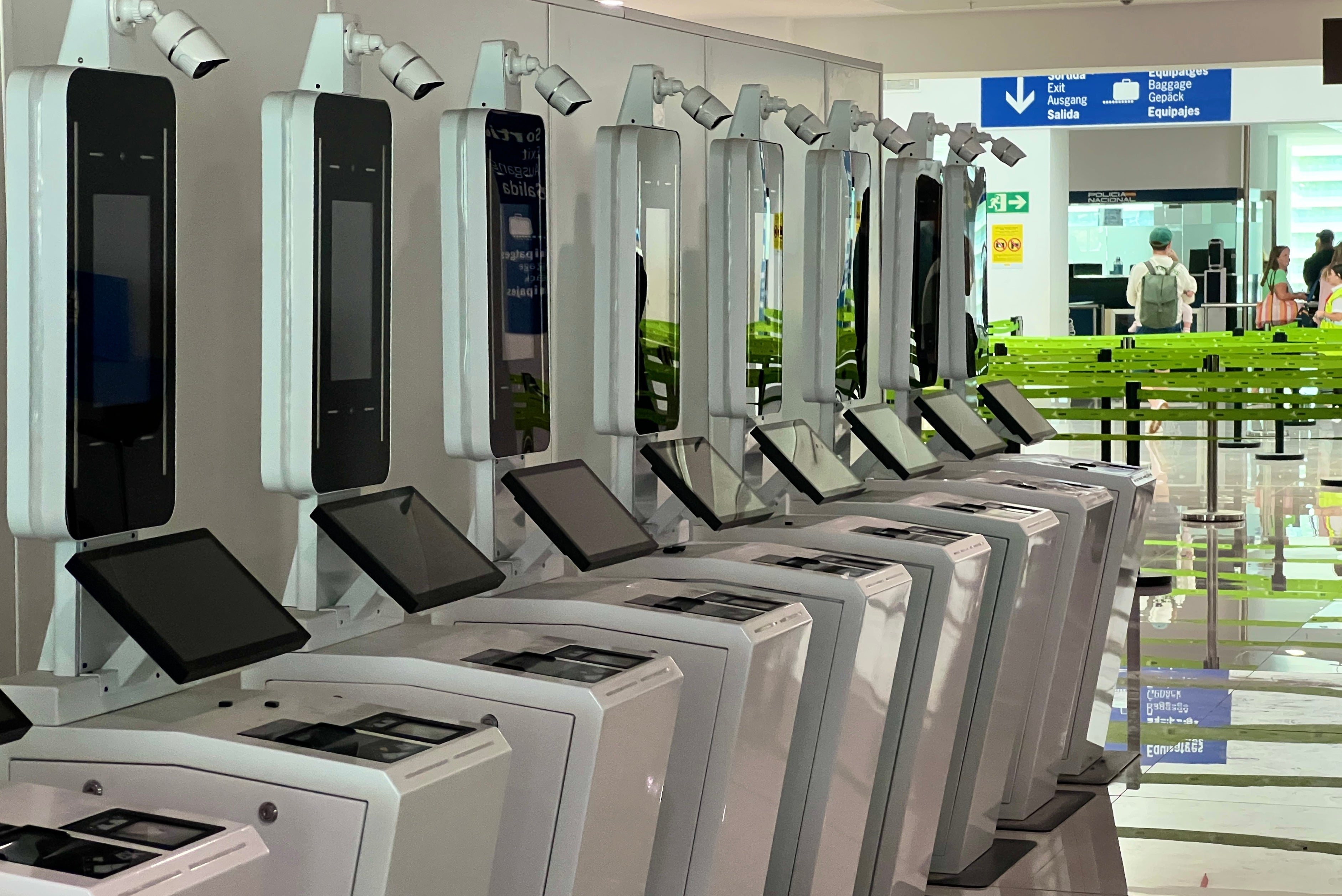 Entry-exit system kiosks at Palma airport in Mallorca