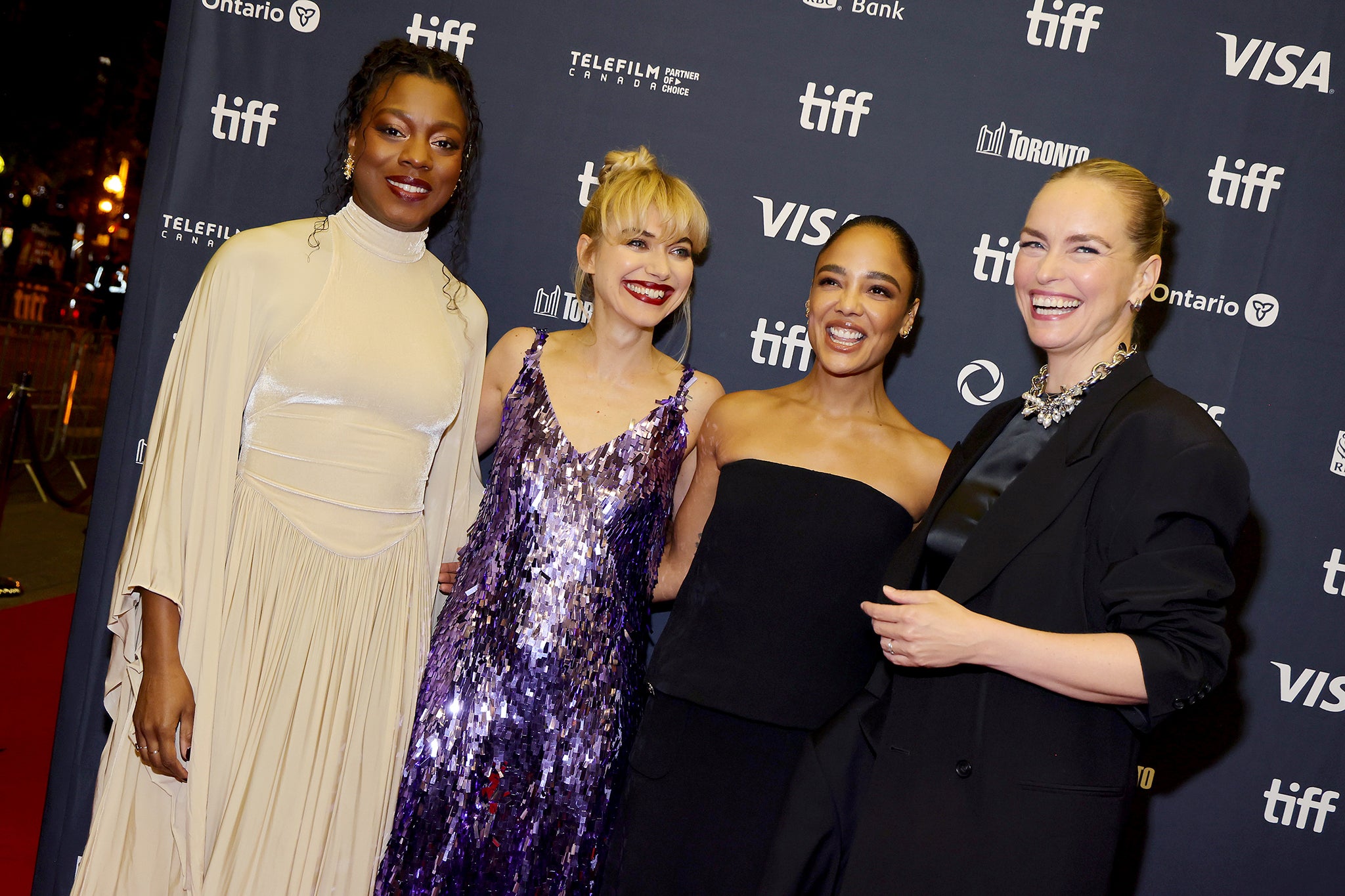 DaCosta, Poots, Thompson and Hoss at the Toronto premiere of ‘Hedda’ in September