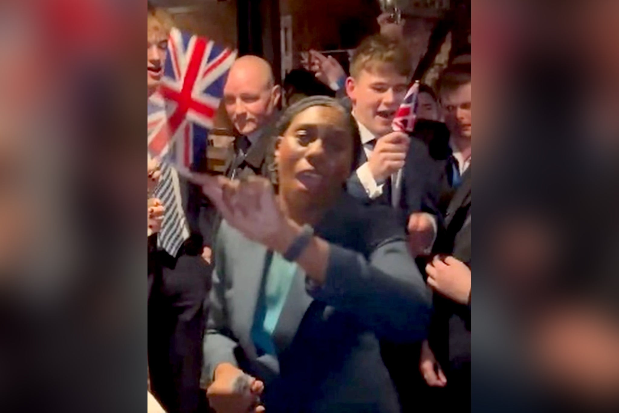 Young Conservatives singing ‘Sweet Caroline’ with the party leader Kemi Badenoch at Tory Party conference