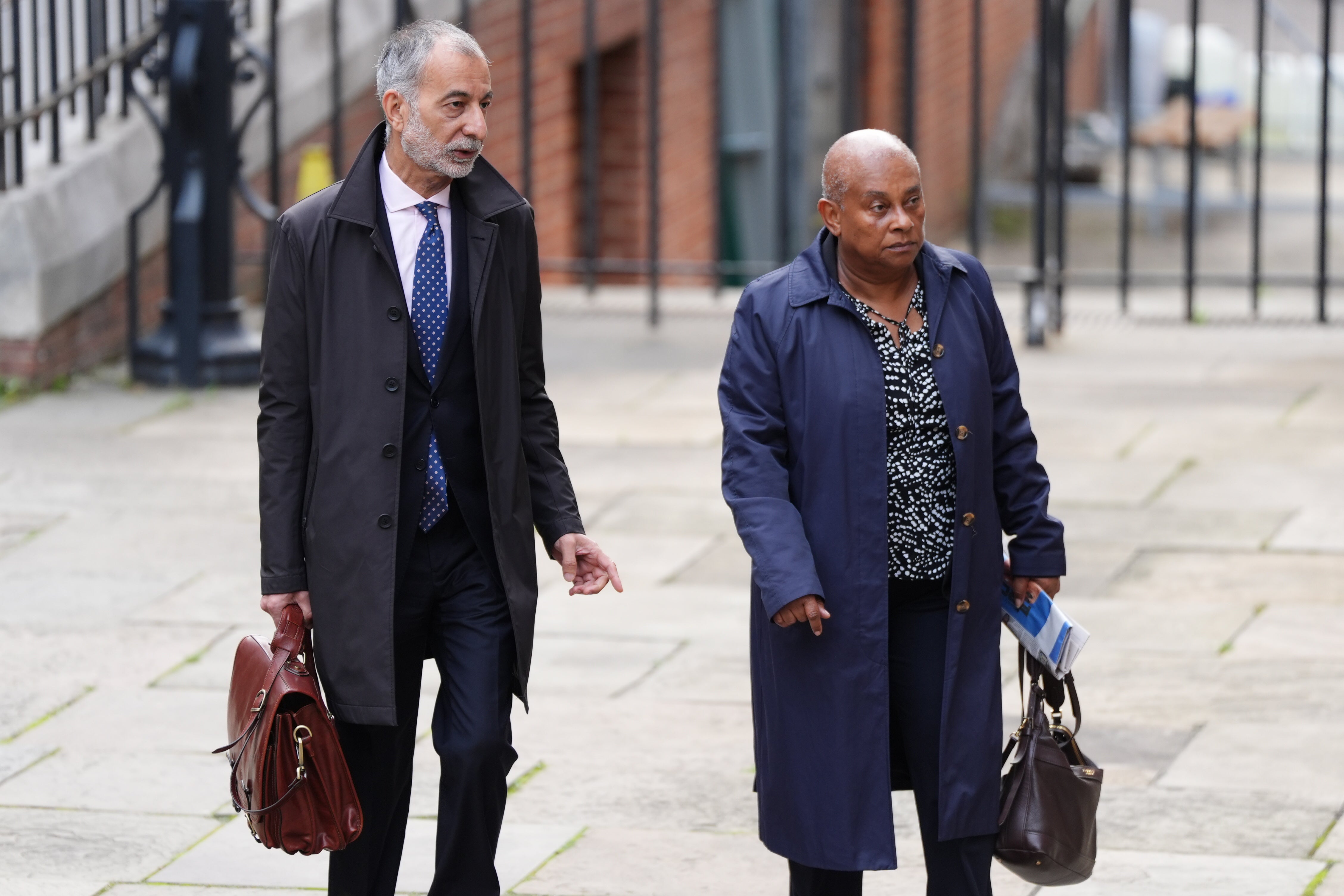 Doreen Lawrence arriving at the Royal Courts of Justice with lawyer Imran Khan