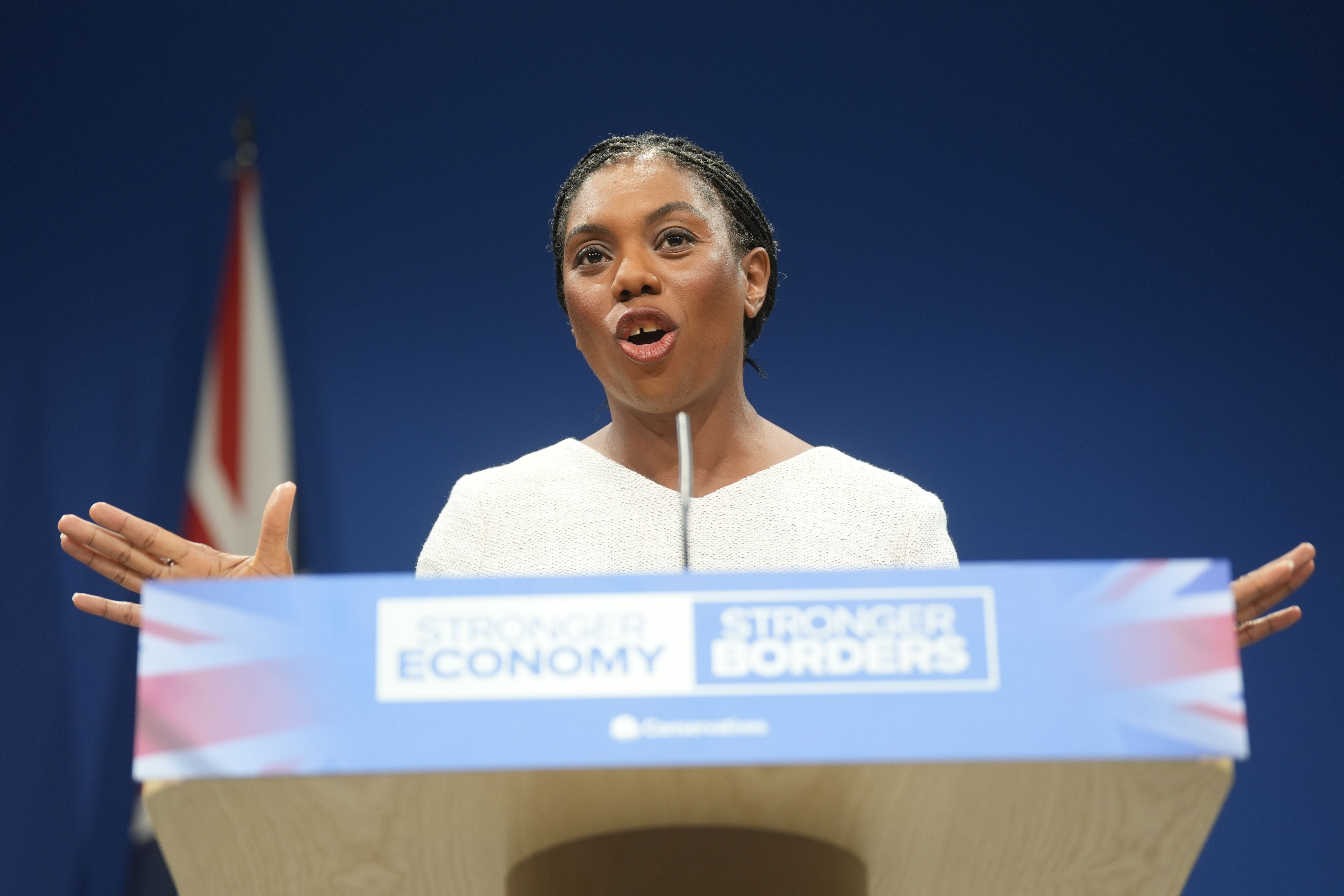 Kemi Badenoch focused on the economy as she gave the closing address at her first party conference as leader (Danny Lawson/PA)