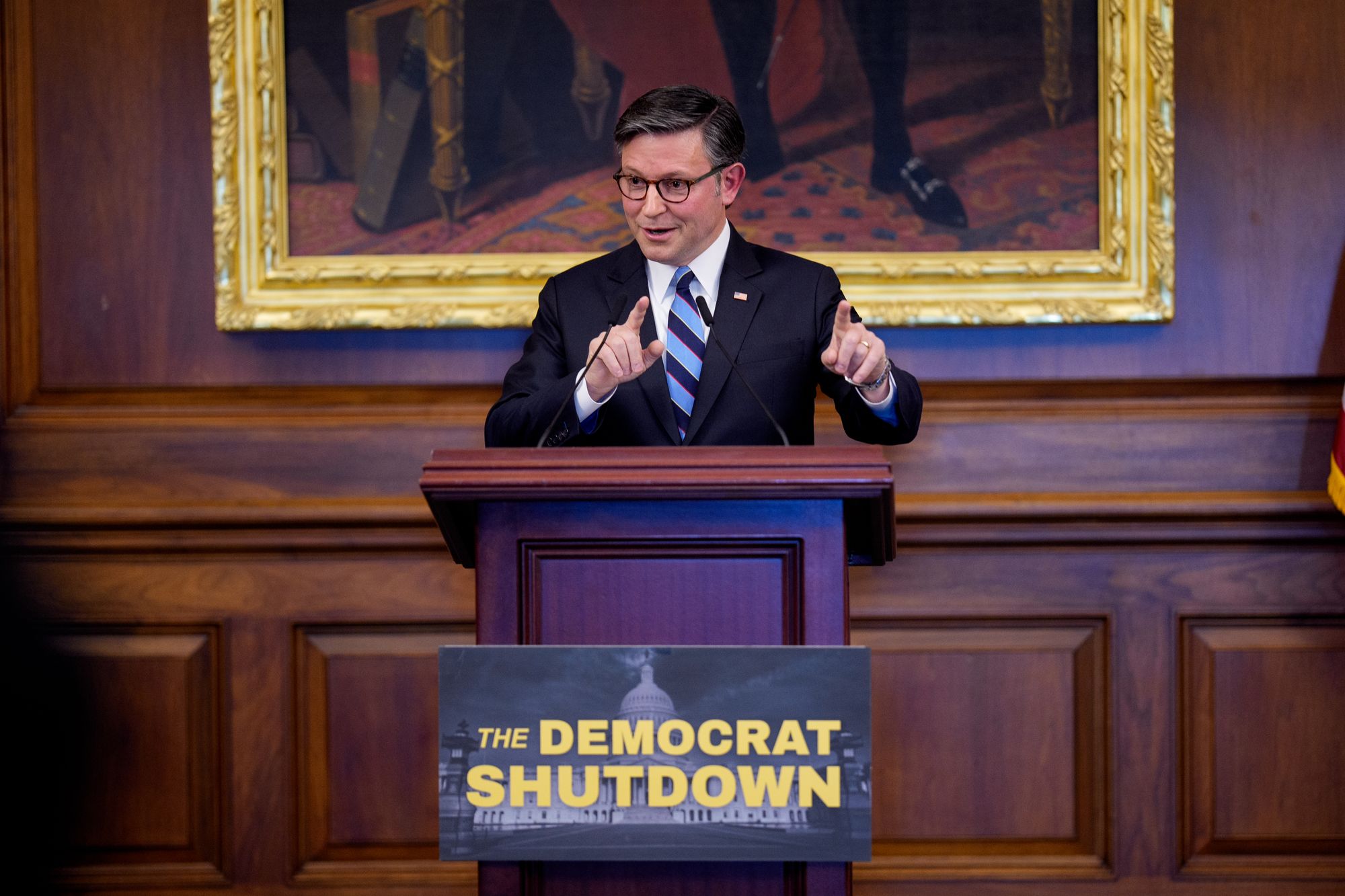 Speaker of the House Mike Johnson (R-LA) has continued to blame Democrats for the government shutdown.