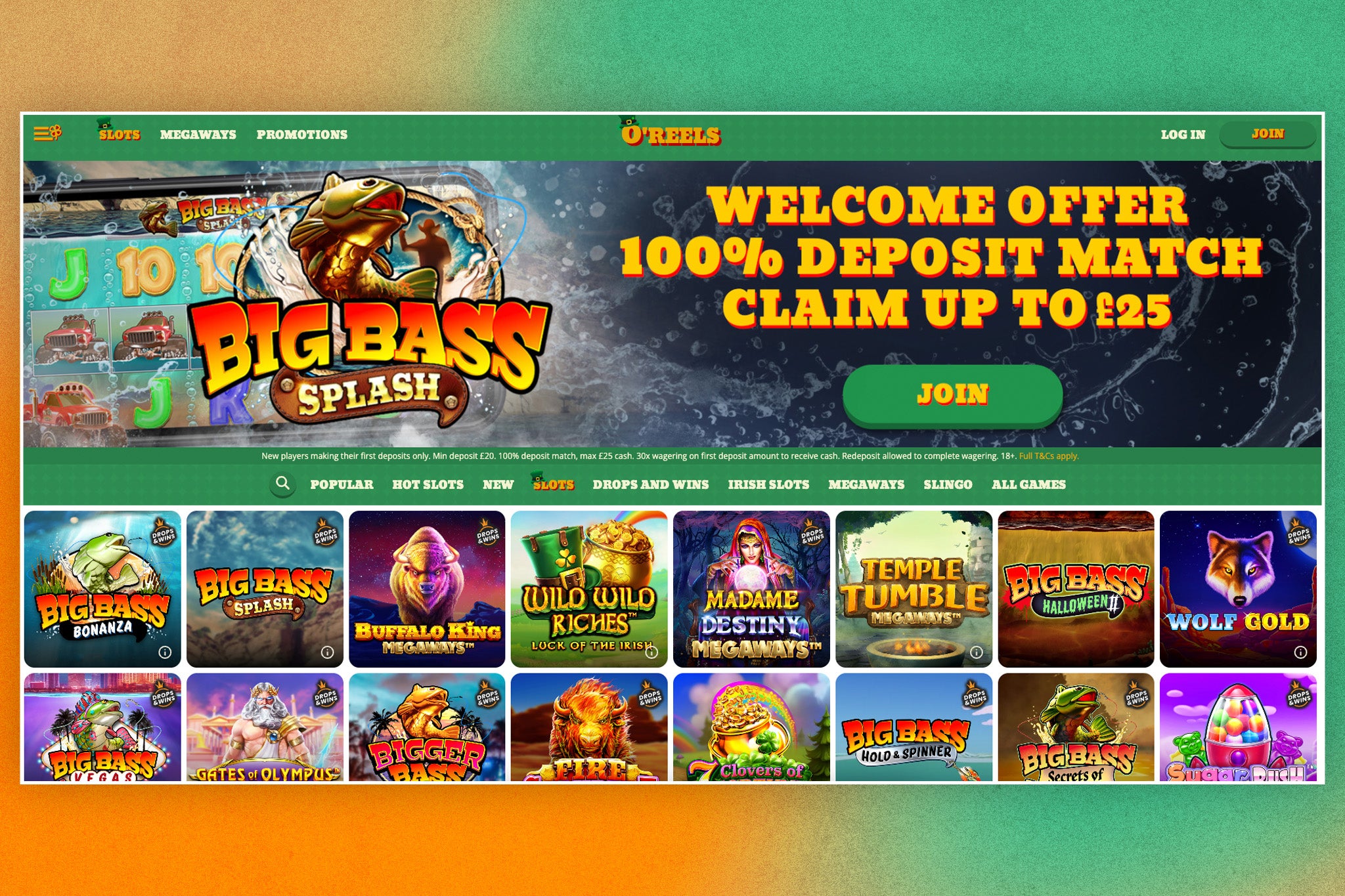 O’Reels Casino Welcome Bonus