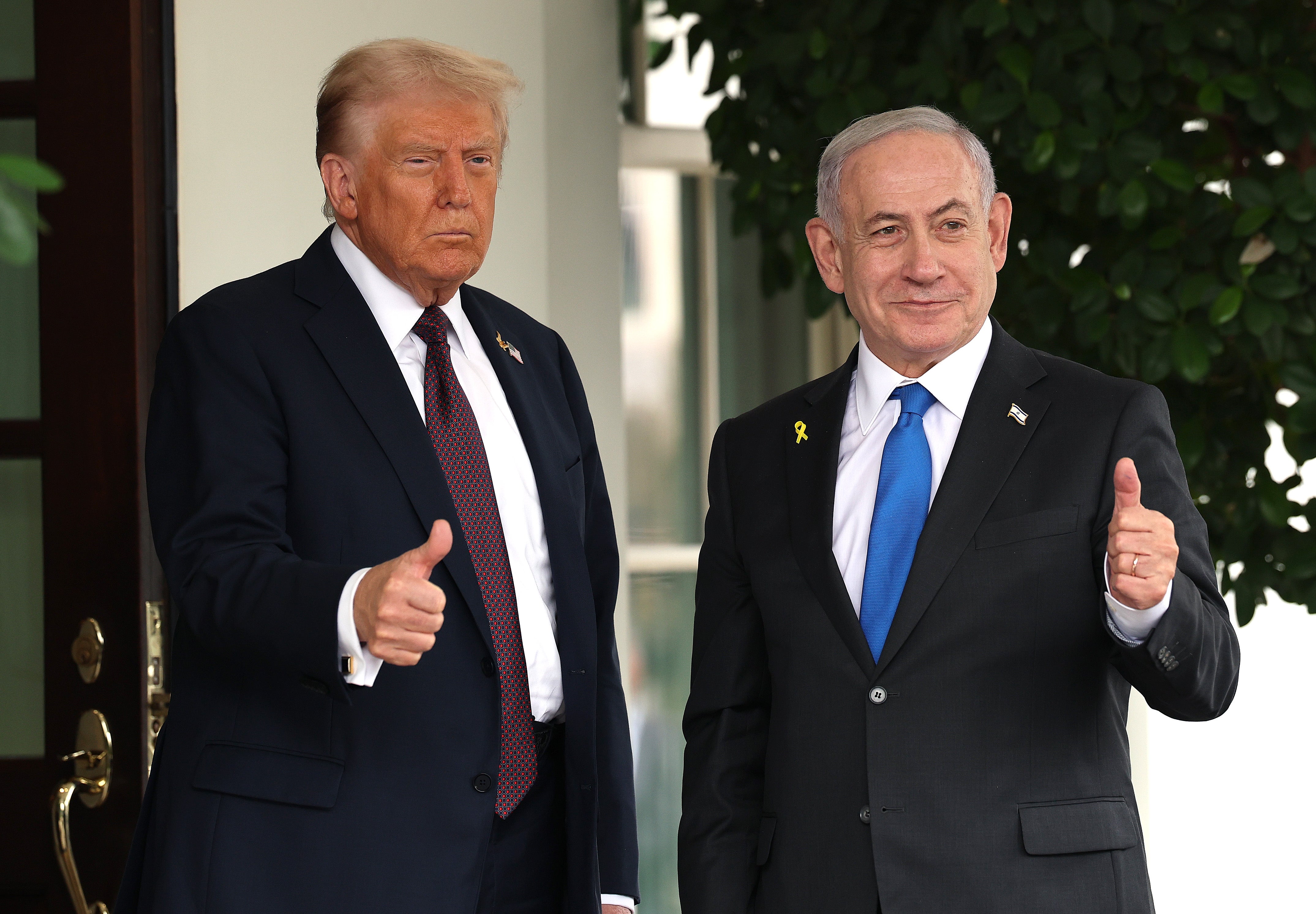 Trump and Benjamin Netanyahu at the White House