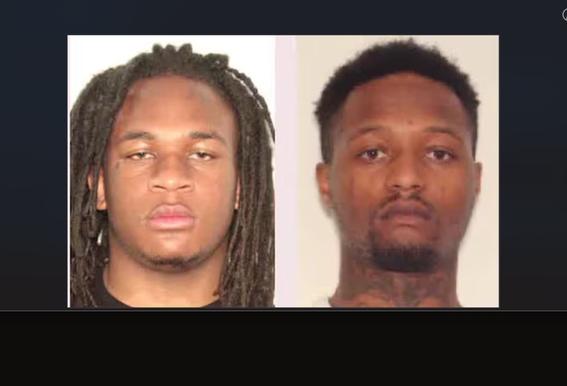 Jadon Brown, 19, left, and Donald Robinson, 28, have been arrested in connection with a burglary at New Orleans Saints defense end Cam Jordan's home on September 14. Investigators are looking for two other suspects who are still on the run