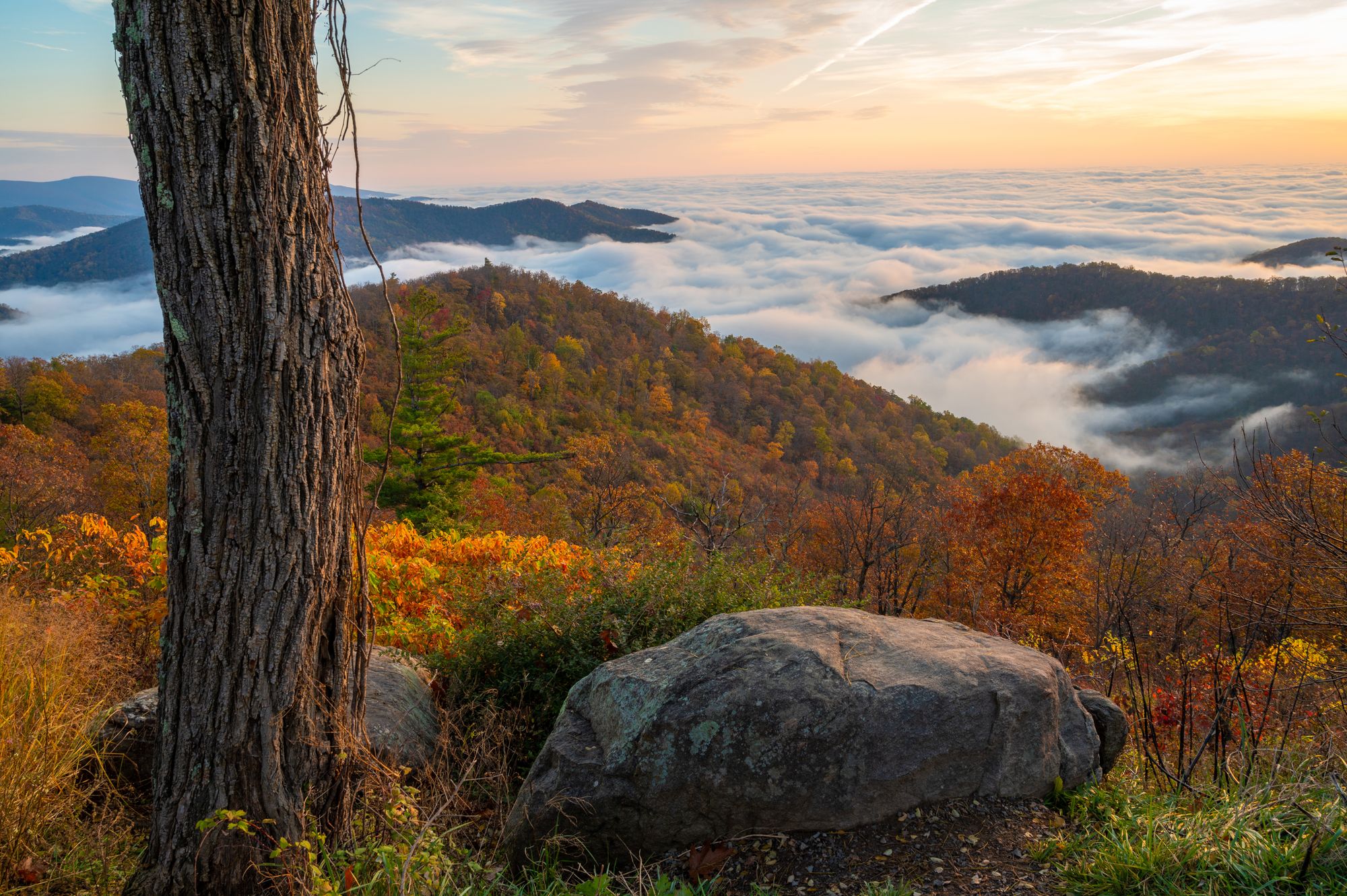 Hiking trails are scattered through Shenandoah National Park, including parts of the Appalachian Trail