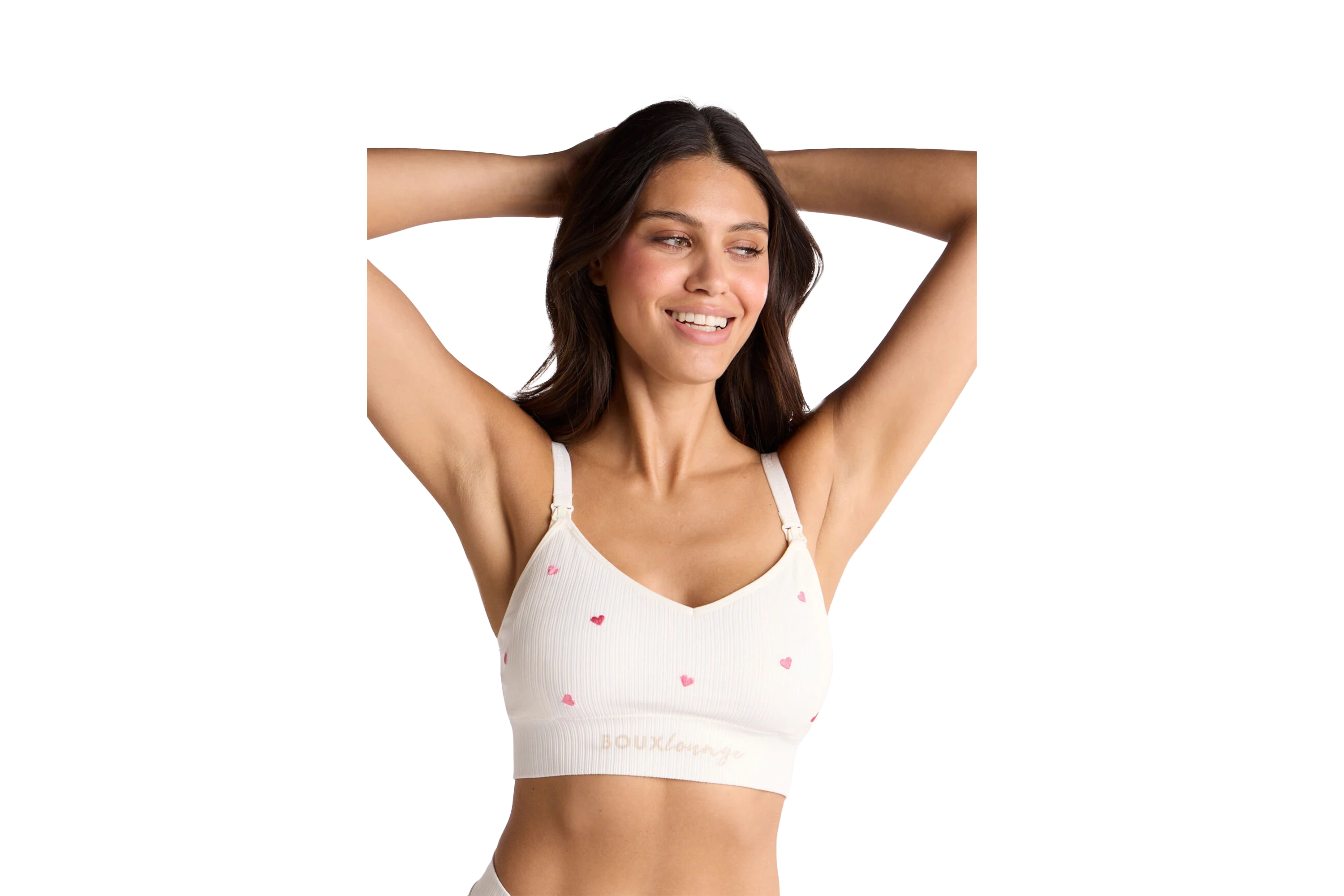 indybest best maternity bra review Boux Avenue nursing ribbed seamless heart embroidered bralette