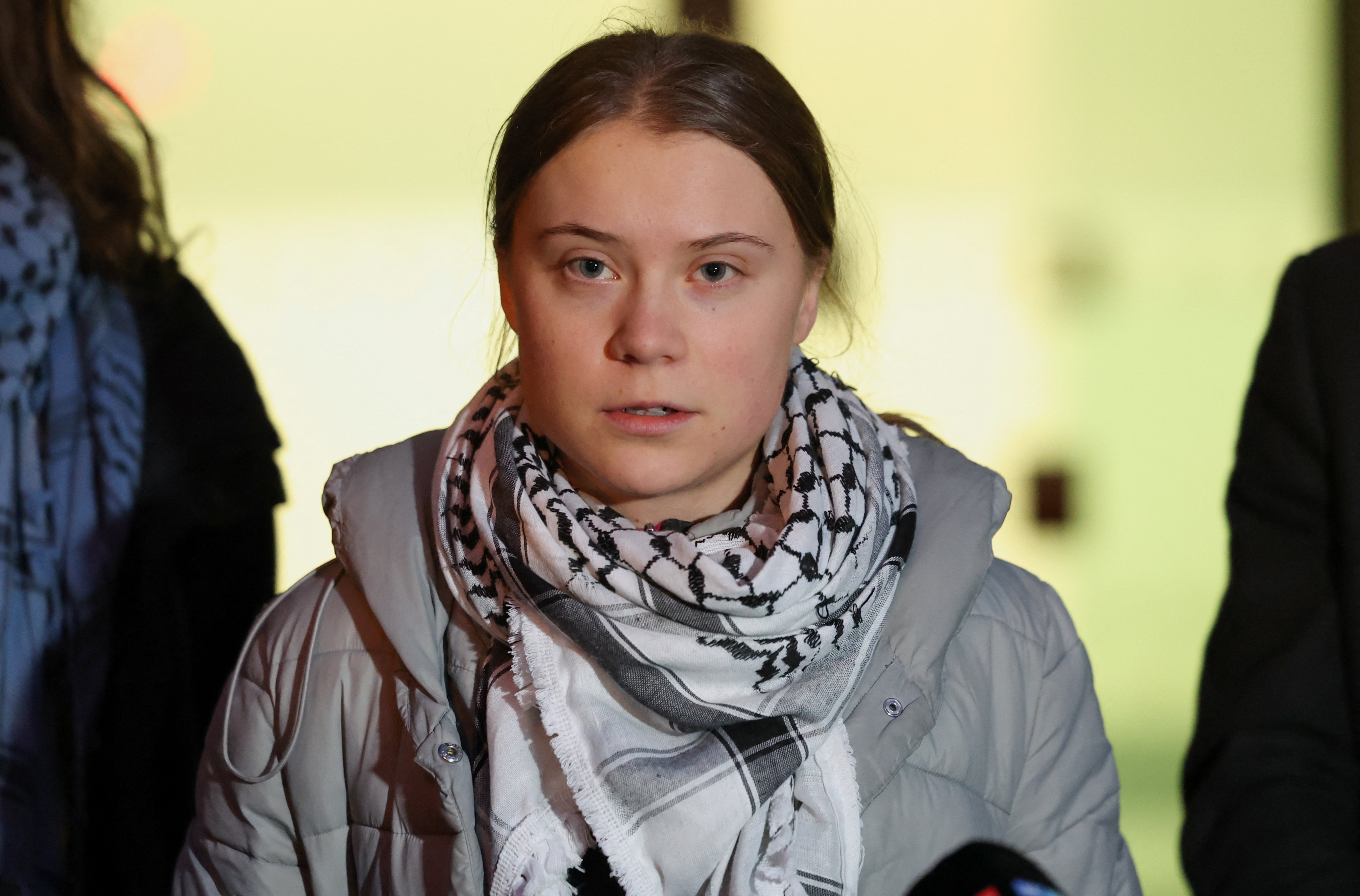 Greta Thunberg alleges being kicked in Israeli detention, though the country’s officials deny the claims