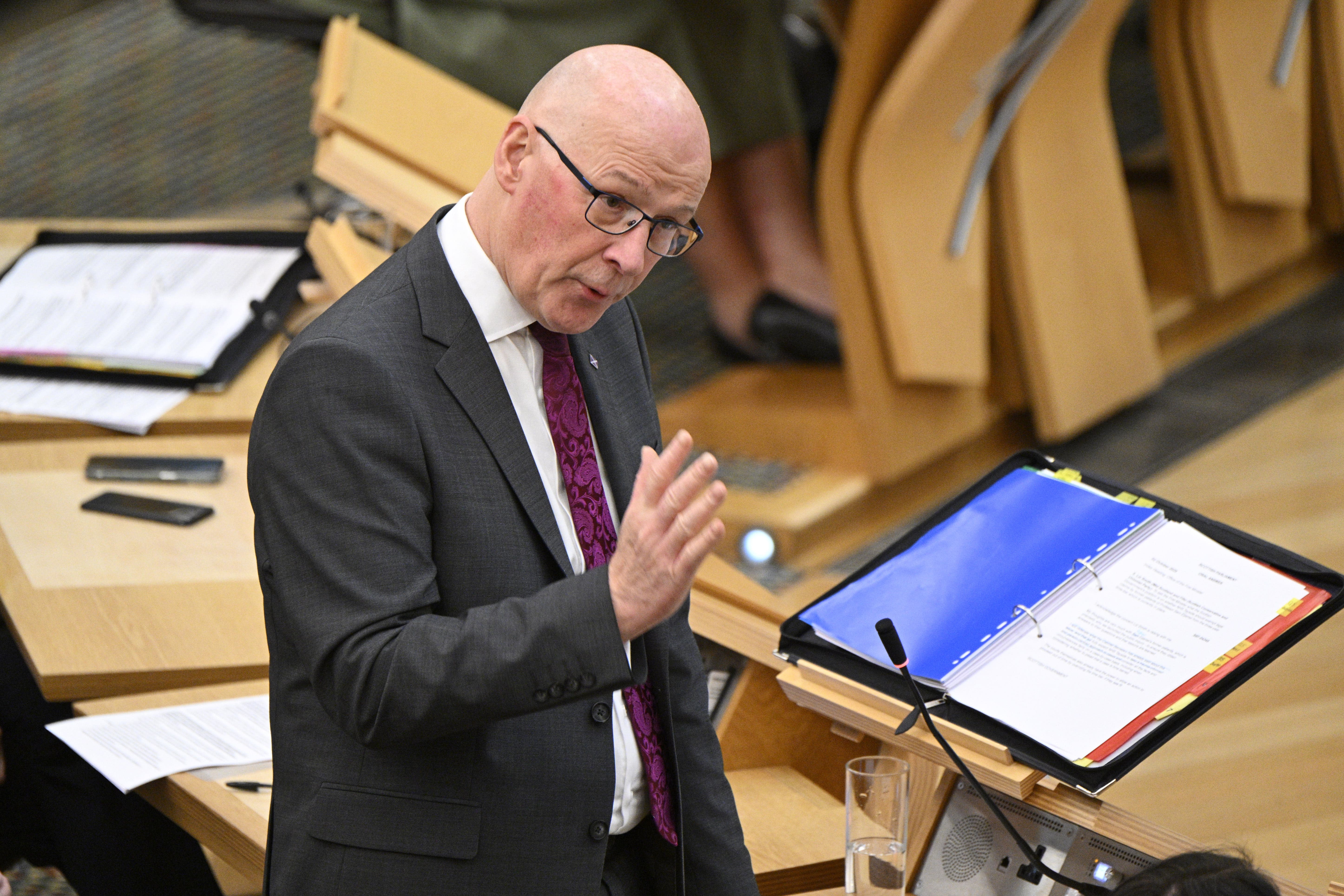 First Minister John Swinney welcomed news of the ceasefire (Lesley Martin/PA)