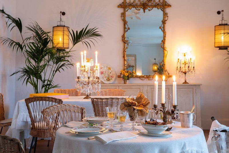 Sit down for an intimate dinner experience in the hotel’s dining room