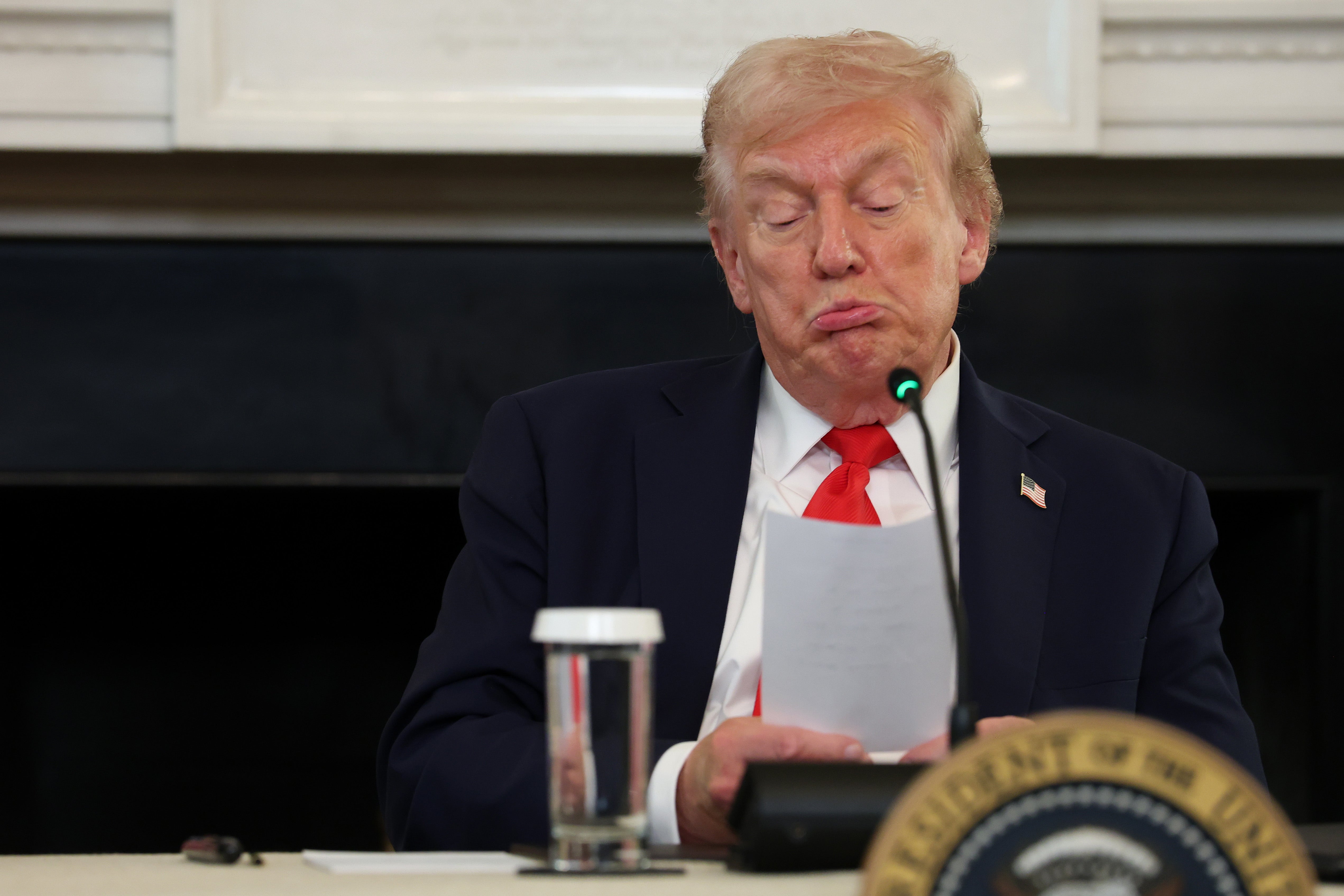 President Donald Trump appeared to either mishear a question or think the constitutional right of habeas corpus was a person during a roundtable at the White House Wednesday.