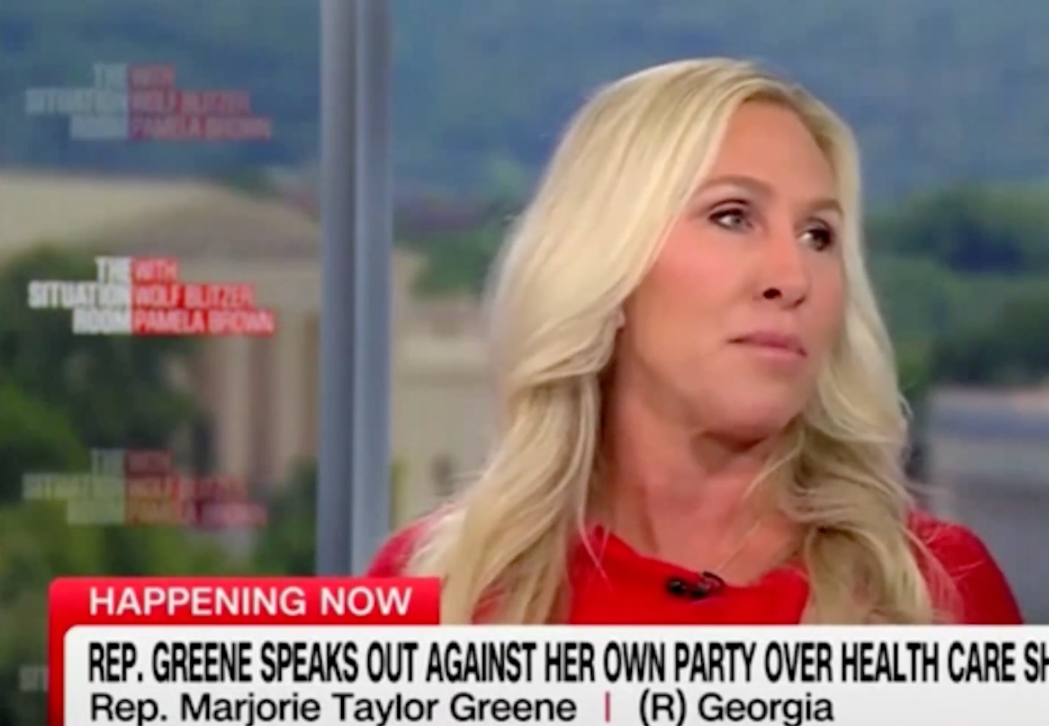 Rep. Marjorie Taylor Greene (R-Ga.) joined with her Democratic colleagues and broke with Republican leadership to say there needs to be a fix to prevent tax credits for the Affordable Care Act marketplace from expiring.