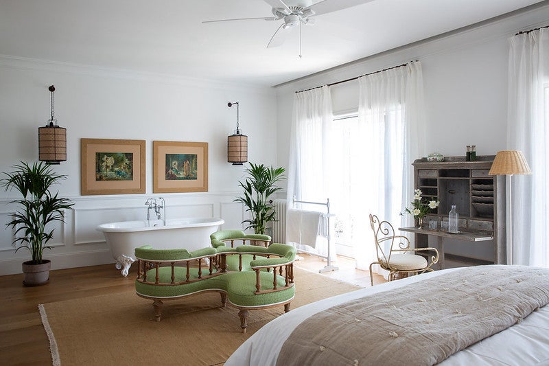 Sourced vintage furniture and modern art dress the rooms at Tarabel