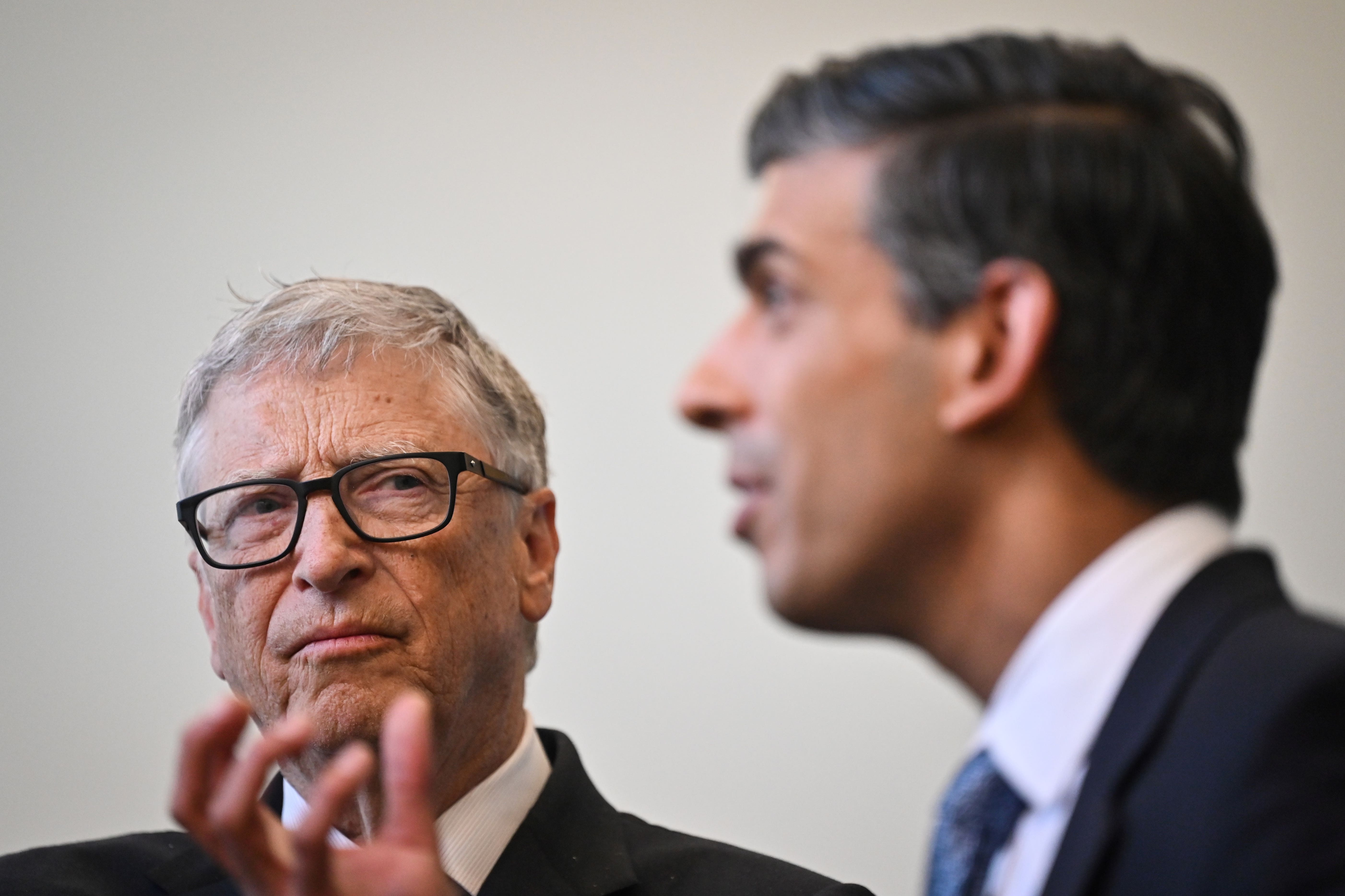 Former prime minister Rishi Sunak with Microsoft co-founder Bill Gates in 2023
