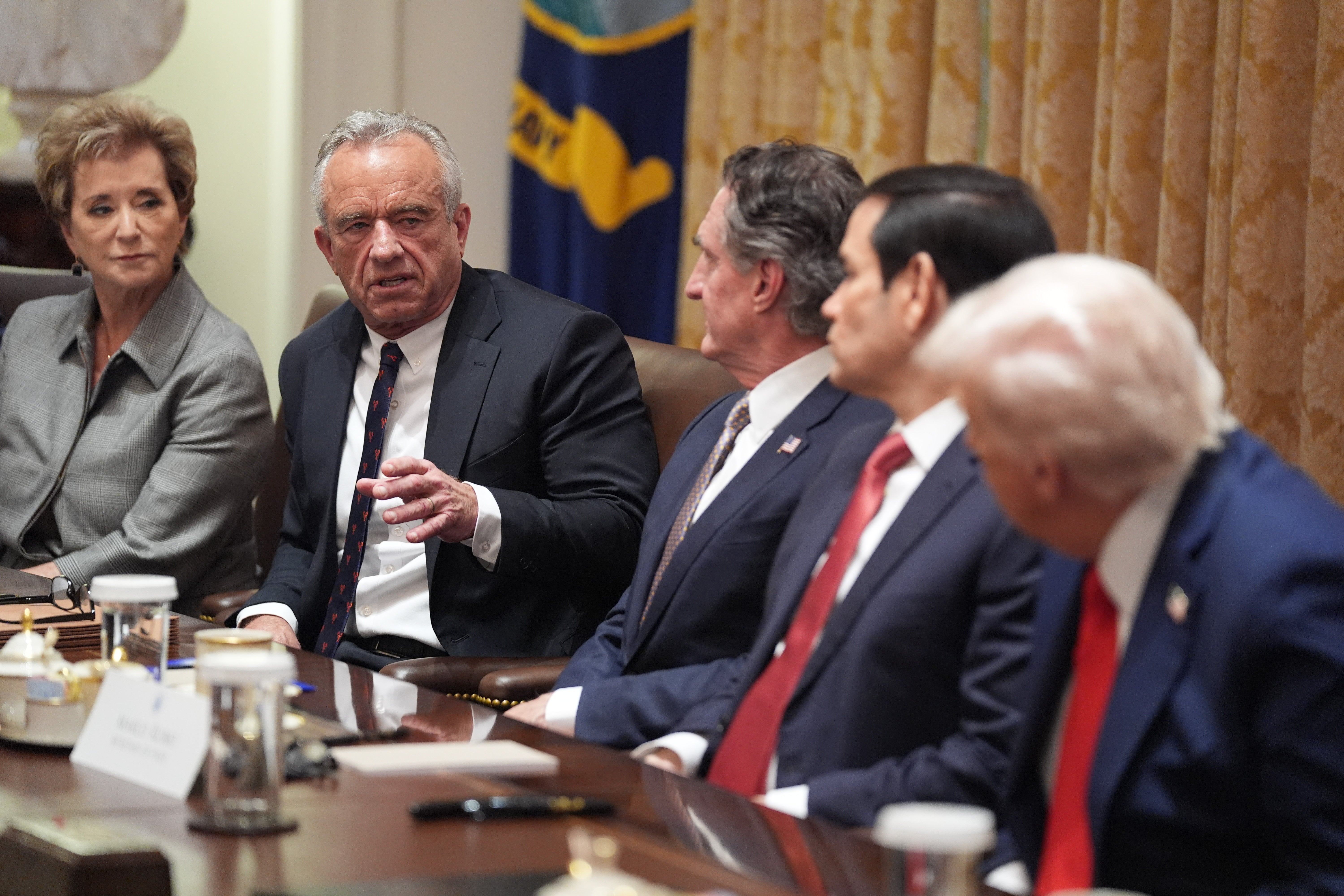 Human Services Secretary Robert F. Kennedy, Jr., speaks as President Donald Trump holds a cabinet meeting at the White House.