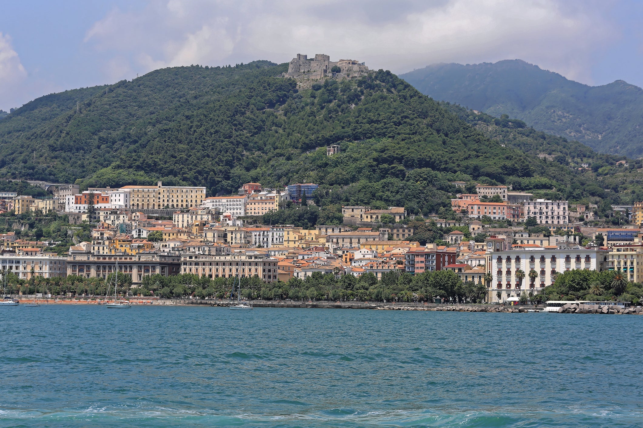Arechi Castle looking over the town of Salerno in Italy