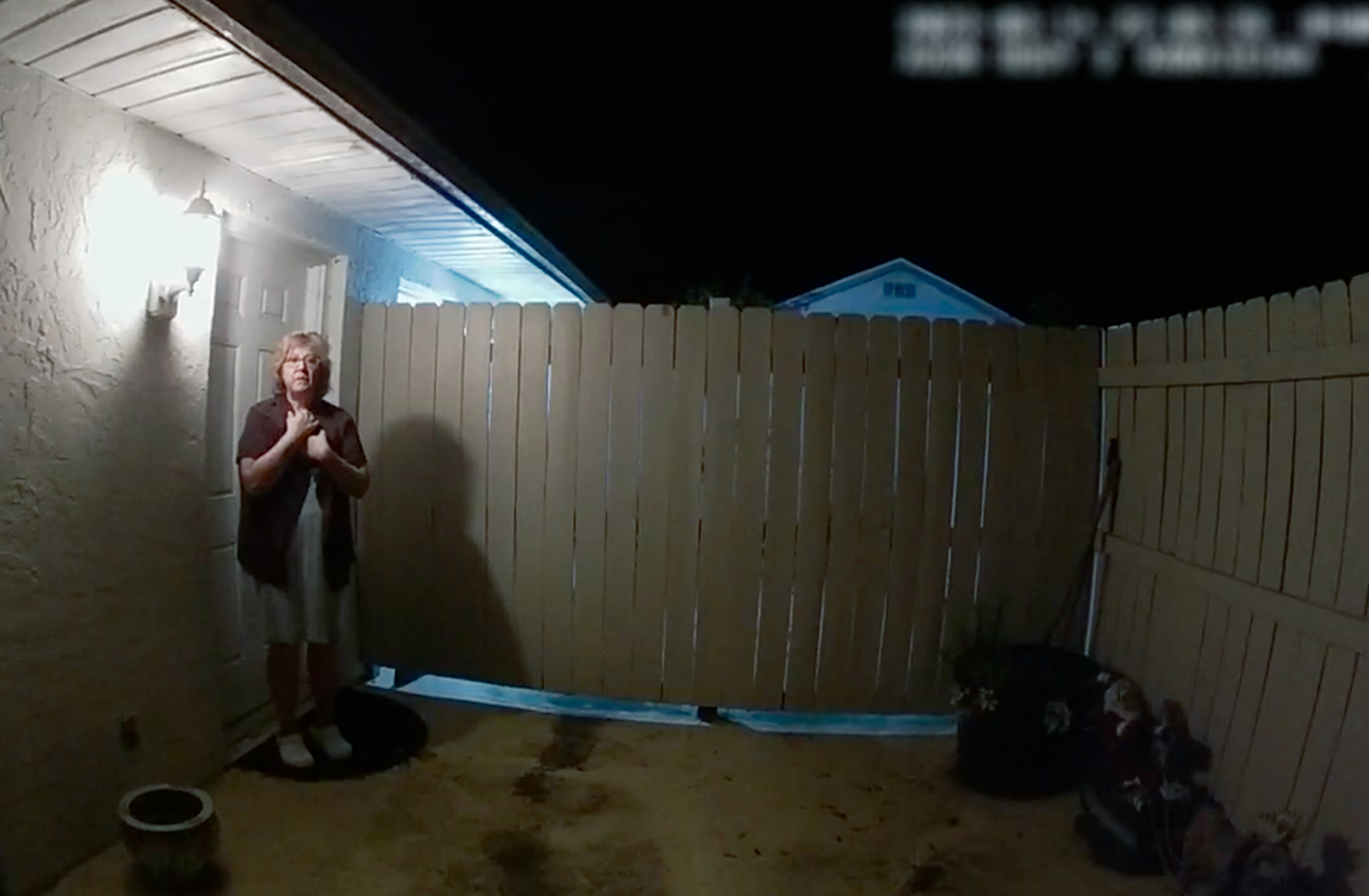 Susan Lorincz in police bodycam footage used in 'The Perfect Neighbour'