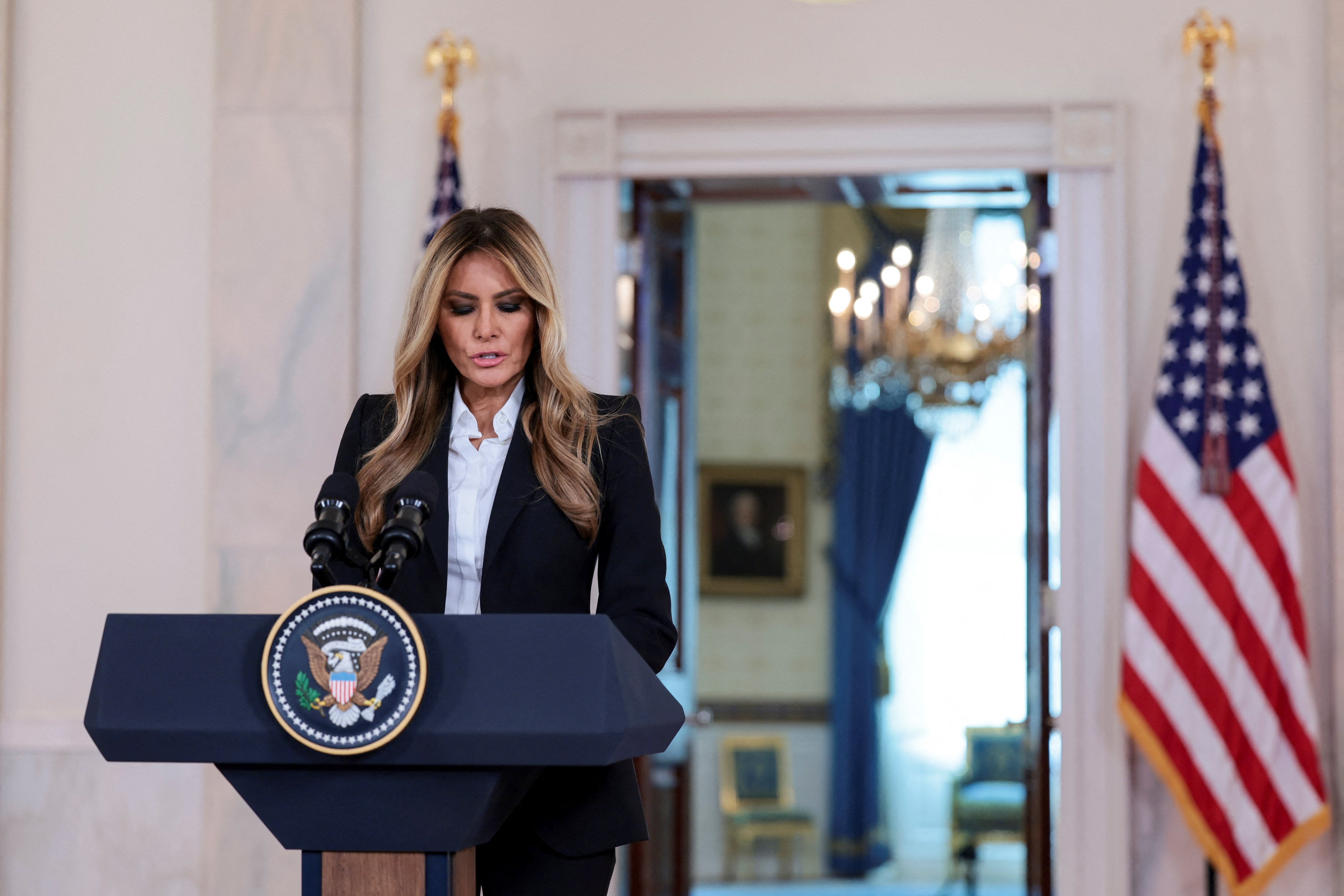 First Lady Melania Trump has said nothing about her husband’s unpopular demolition of the East Wing of the White House, which has served as a base for presidential spouses since the Carter administration