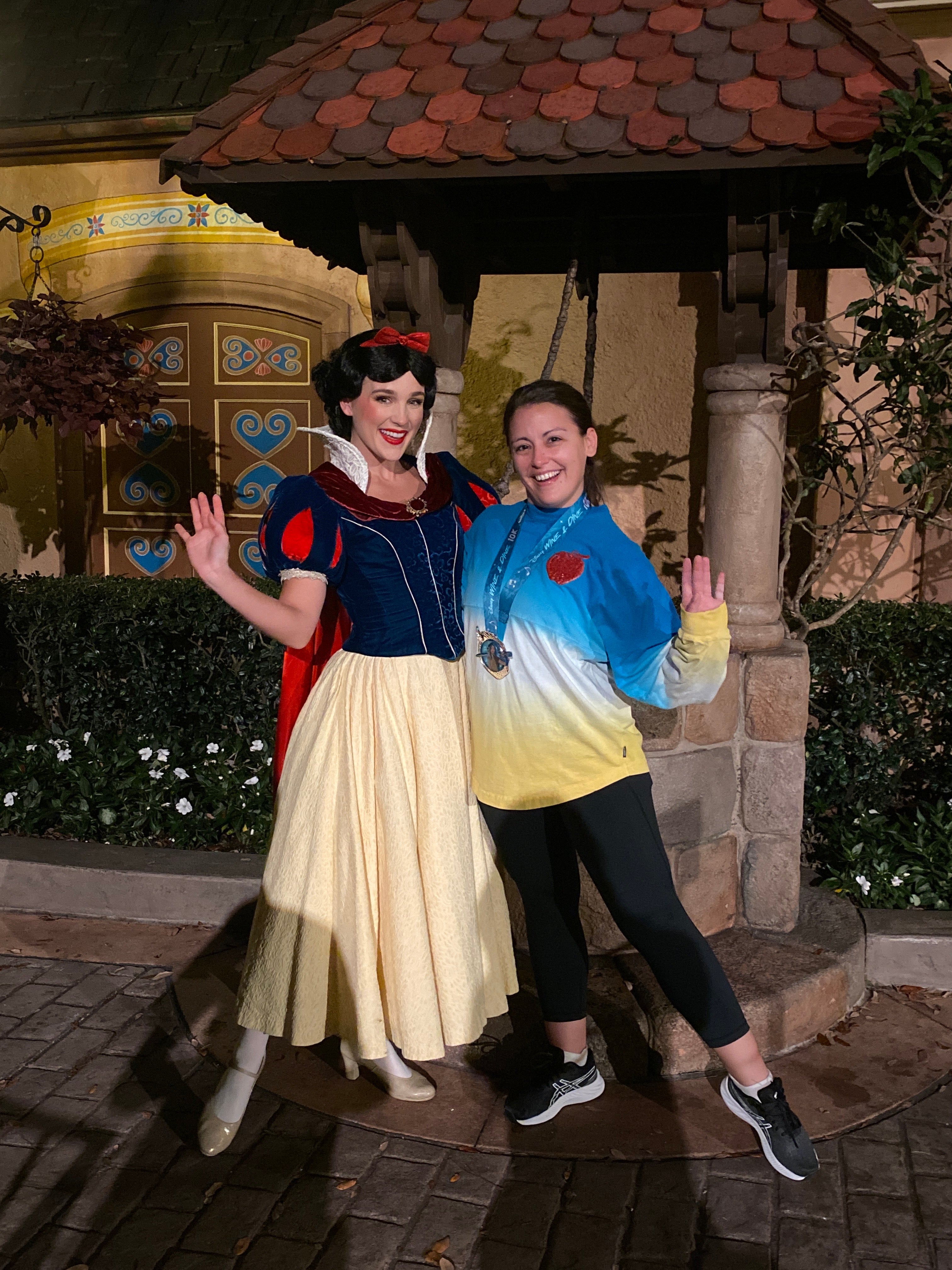 Posing with my favorite princess and old friend, Snow White, during a 2023 visit to the parks