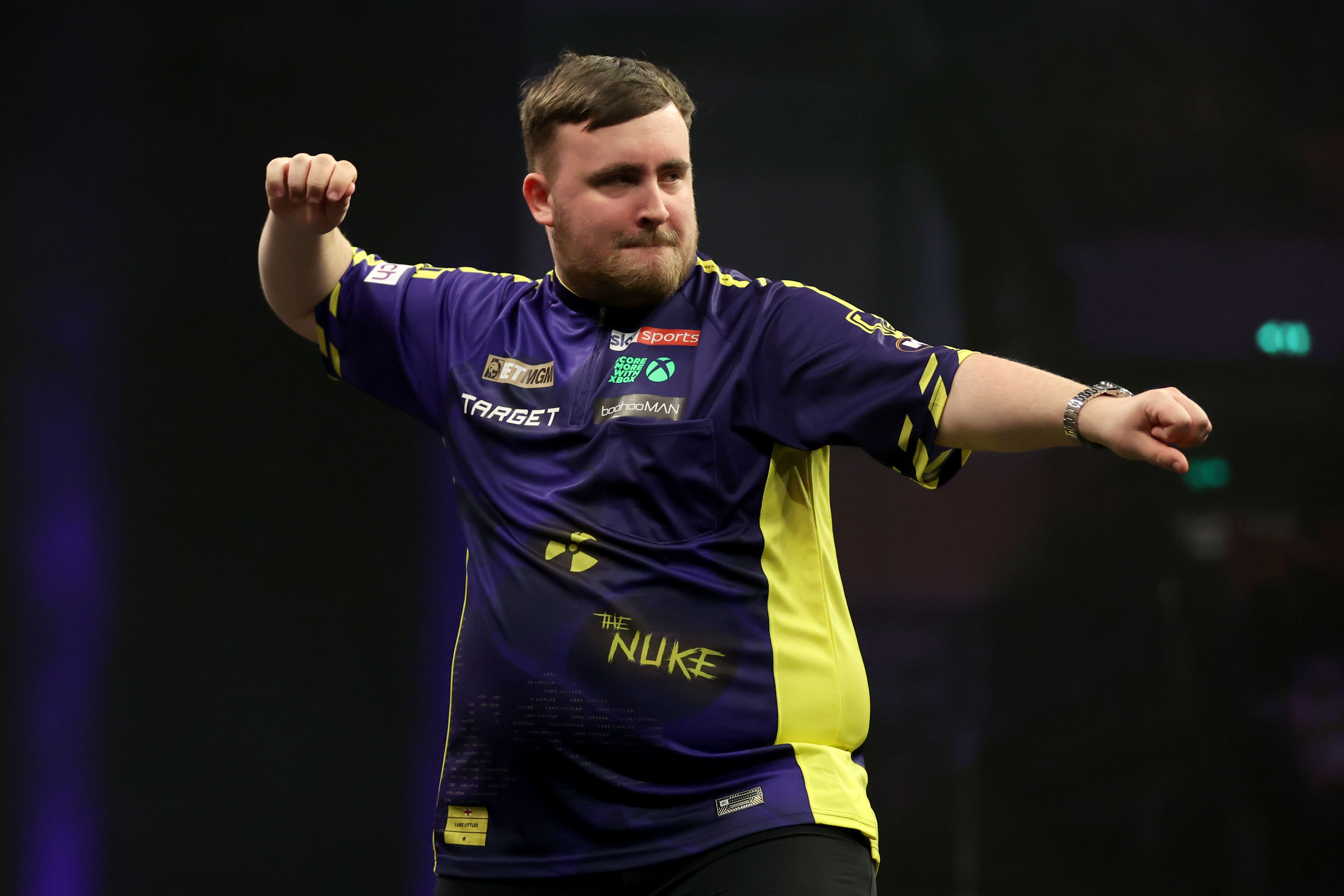 Luke Littler produced a 152 checkout in his comeback win over Gerwyn Price in the World Grand Prix quarter-finals (Nigel French/PA)