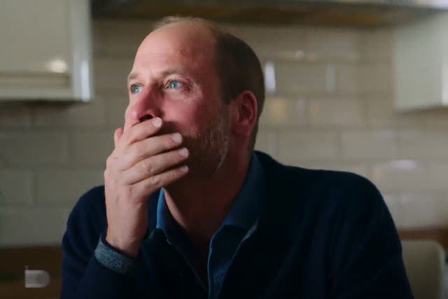 <p>Prince William became visibly emotional during the conversation with Rhian Mannings</p>