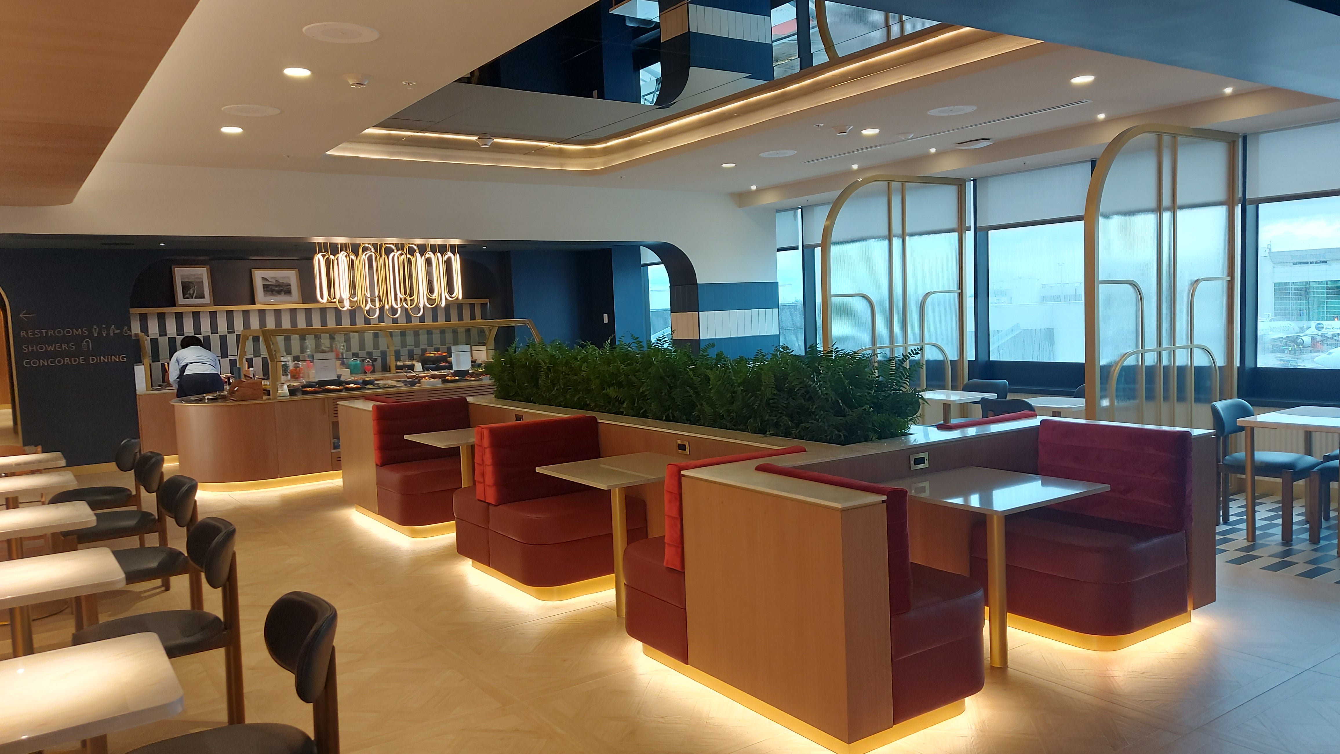 The main self-serve dining space is an upscale version of an American diner