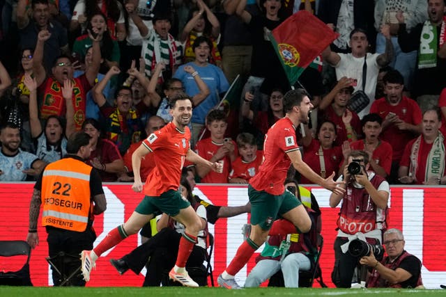 Ruben Neves scored Portugal’s last-gasp winner (Armando Franca/AP).
