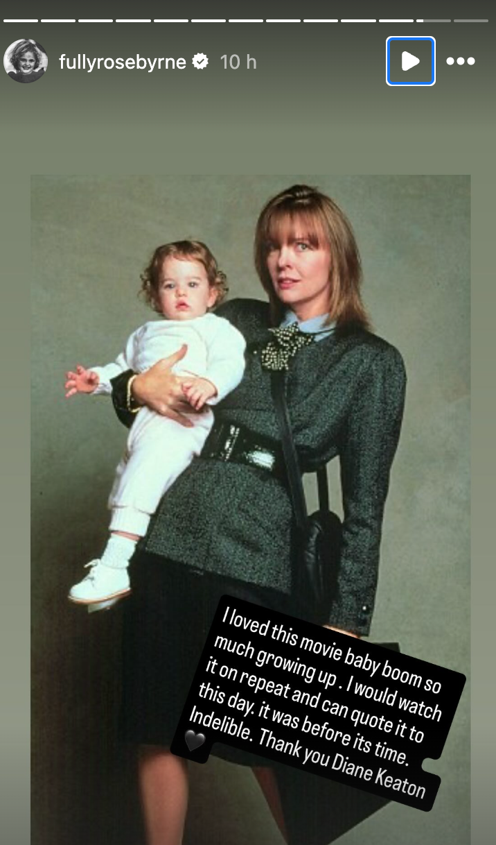 Rose Byrne thanks Keaton for 'indelible' 1987 romcom 'Baby Boom'