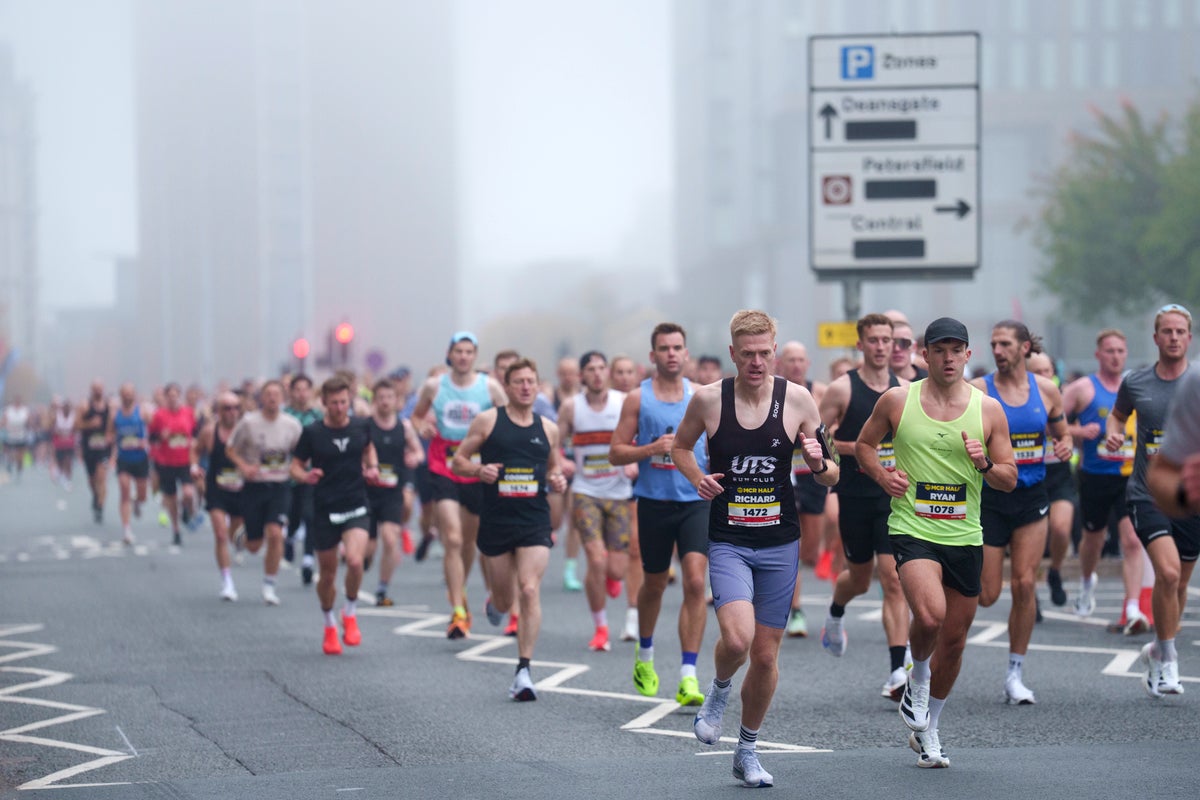 Runners during the Manchester Half 2025