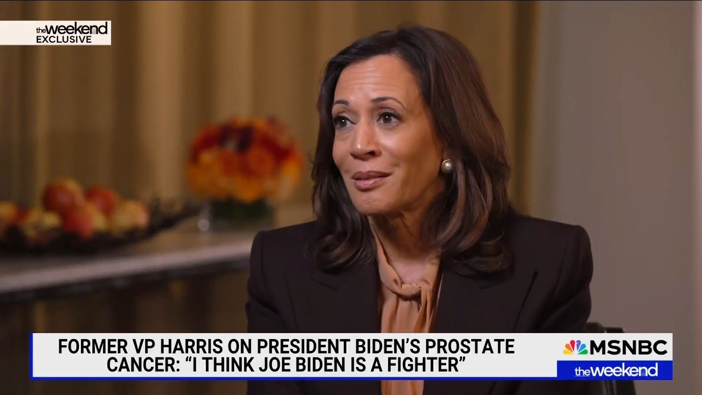 Harris said she hadn't spoken with her former boss directly since news broke that he was beginning radiation therapy