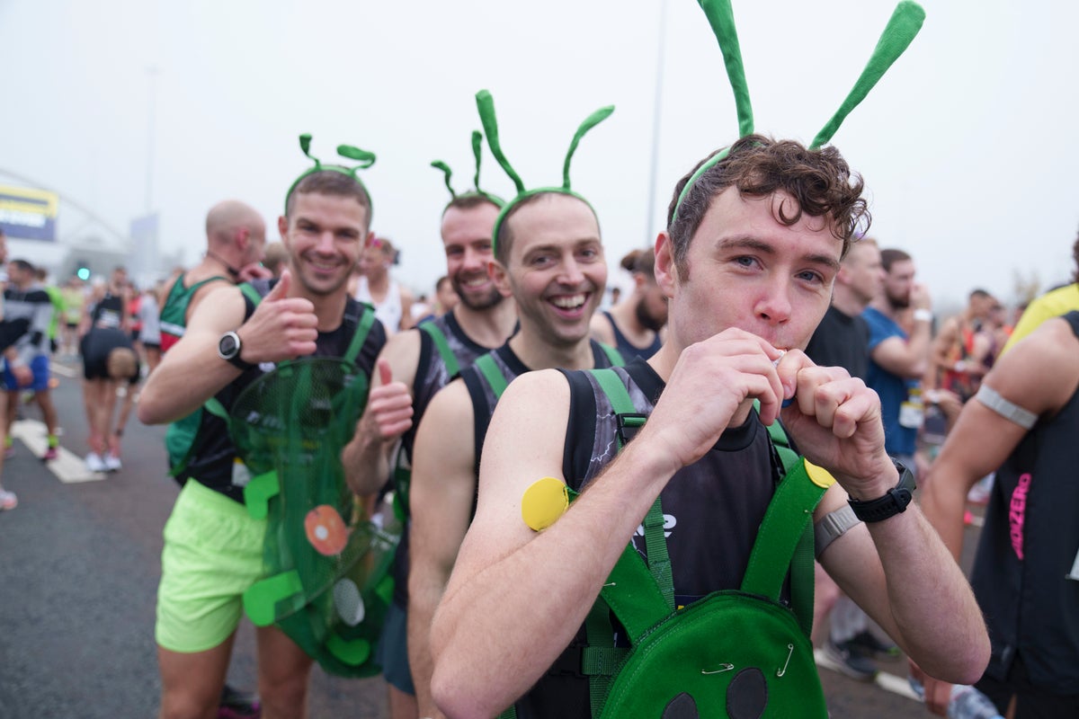 Manchester Half saw a Guinness World Record for a four-person costume, with four men combatting the course in a caterpillar outfit