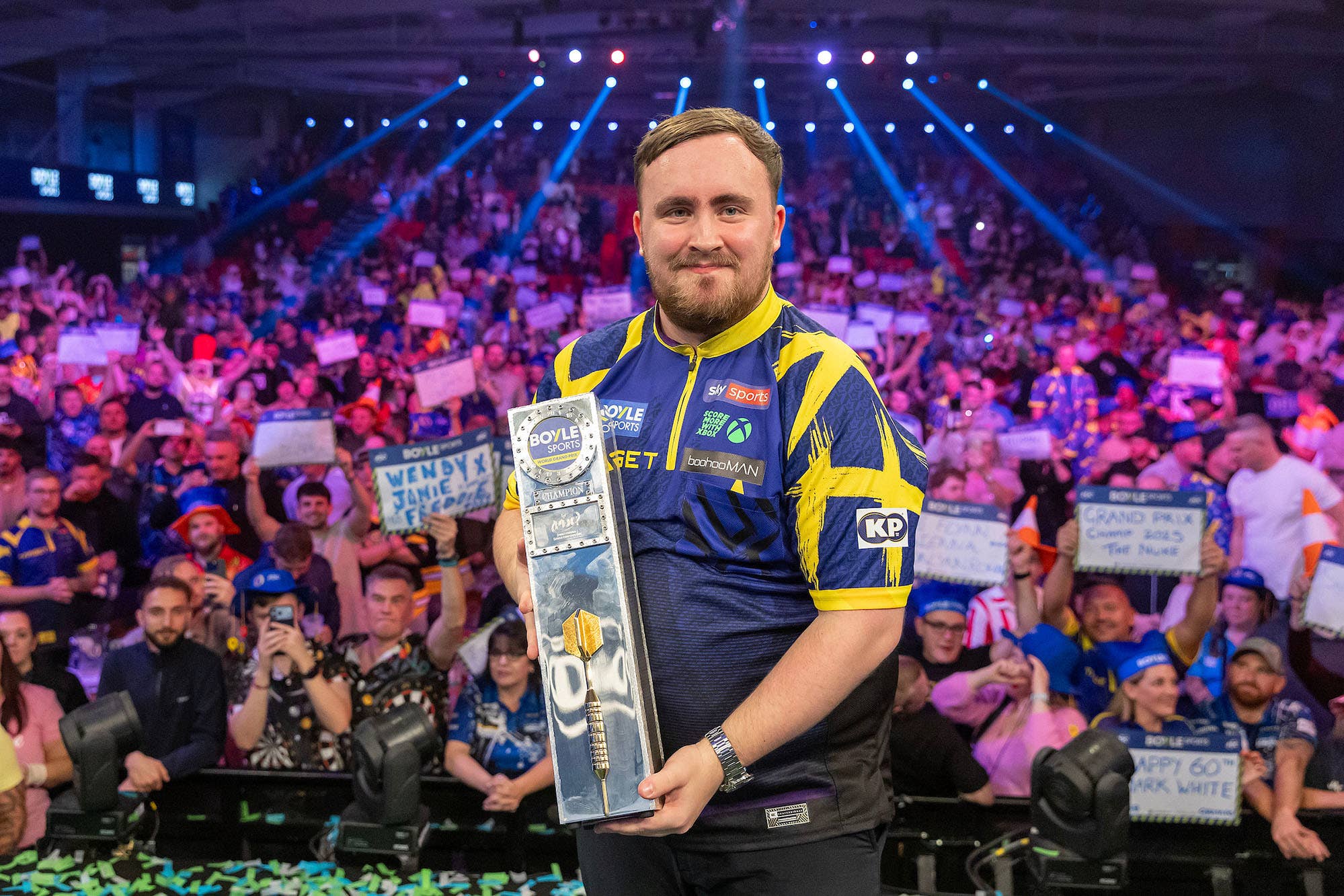 Luke Littler beat Luke Humphries in the World Grand Prix final (PDC handout/PA)