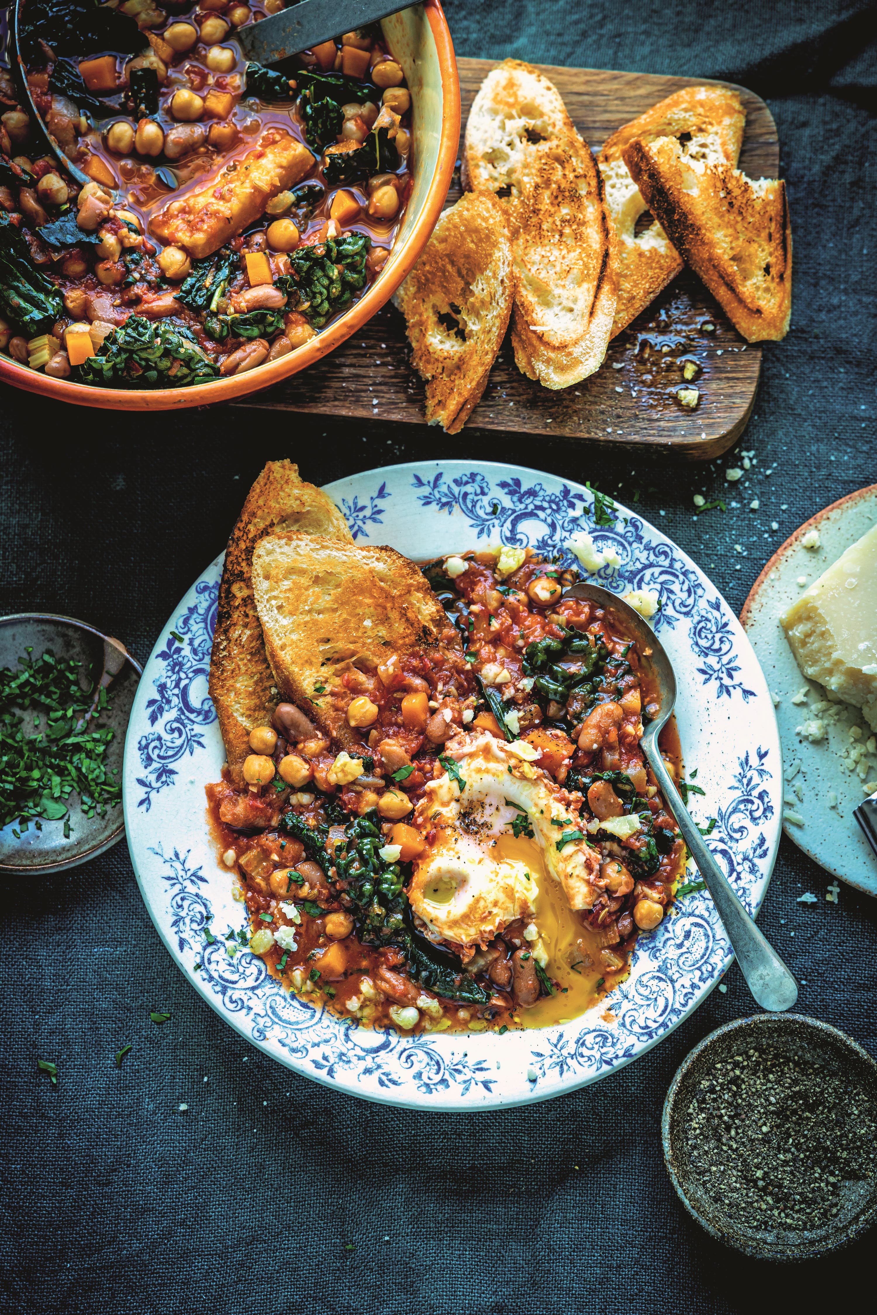 A hearty Tuscan soup of beans, greens and eggs that proves simplicity is the secret to great cooking