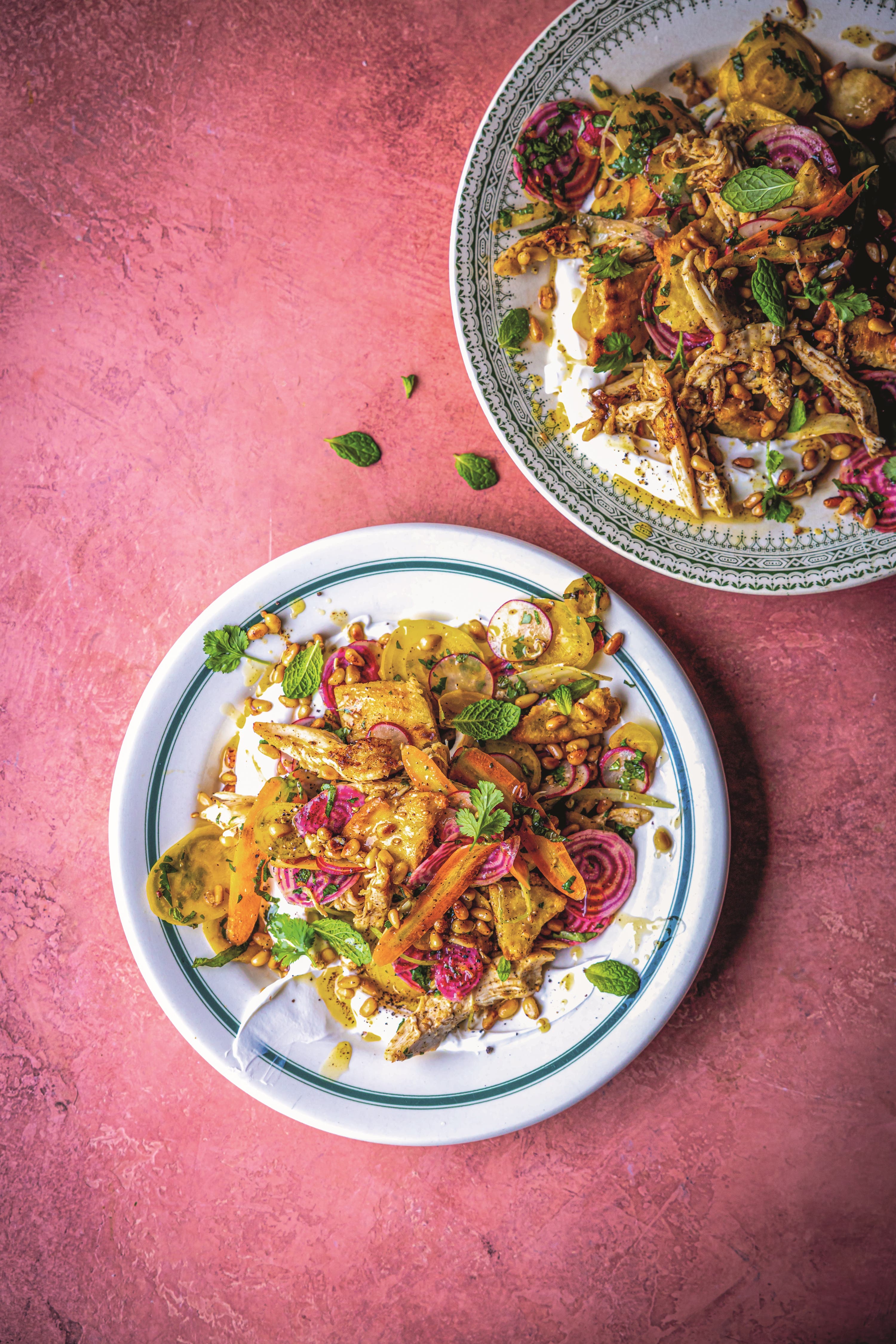Crispy flatbread, golden chicken and creamy tahini yoghurt make this salad an instant classic